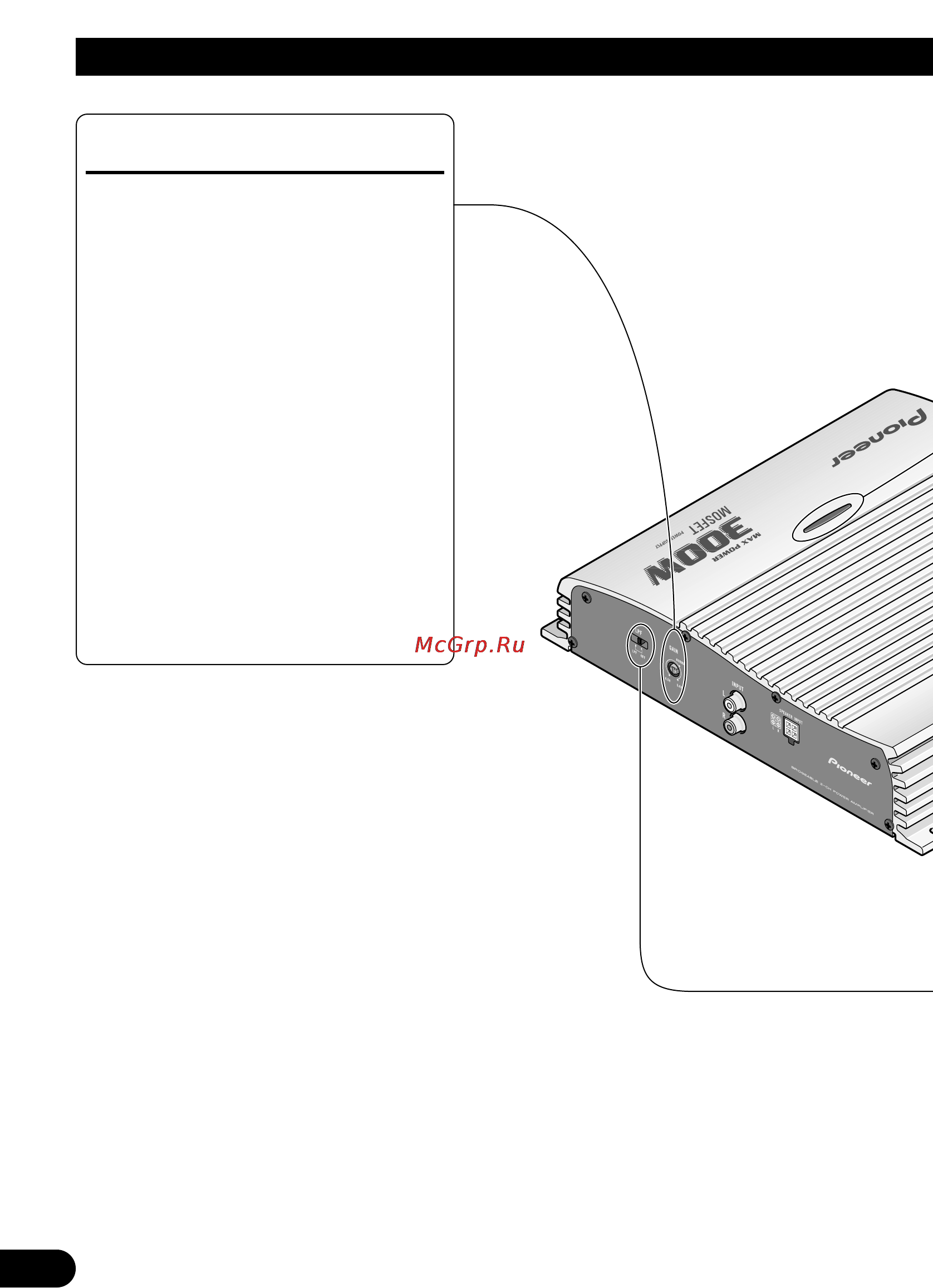 Pioneer GM-X562 [52/76] Regolazione di questa unità