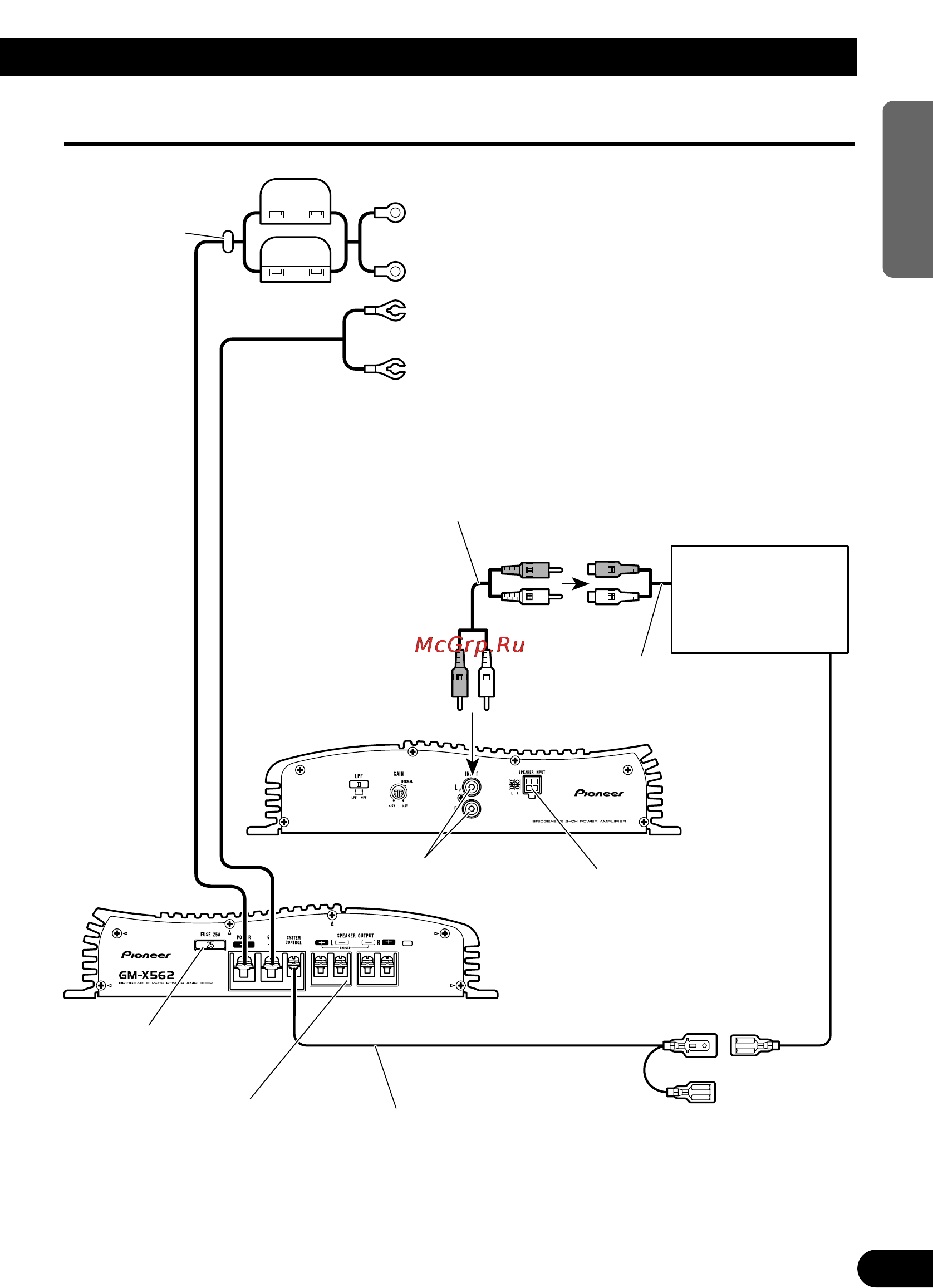 Pioneer GM-X562 [7/76] Connection diagram