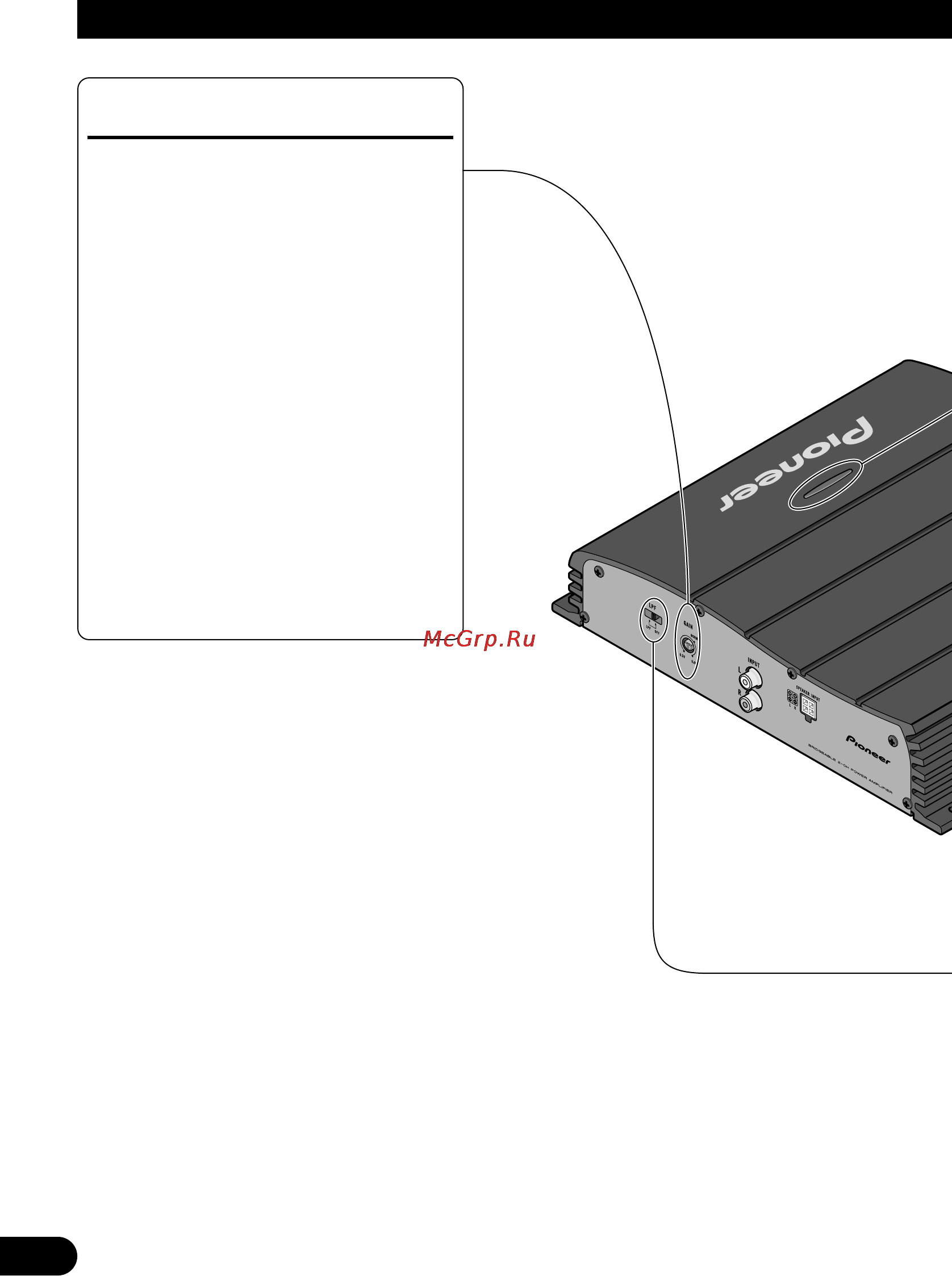 Pioneer GM-X552 [52/76] Regolazione di questa unità