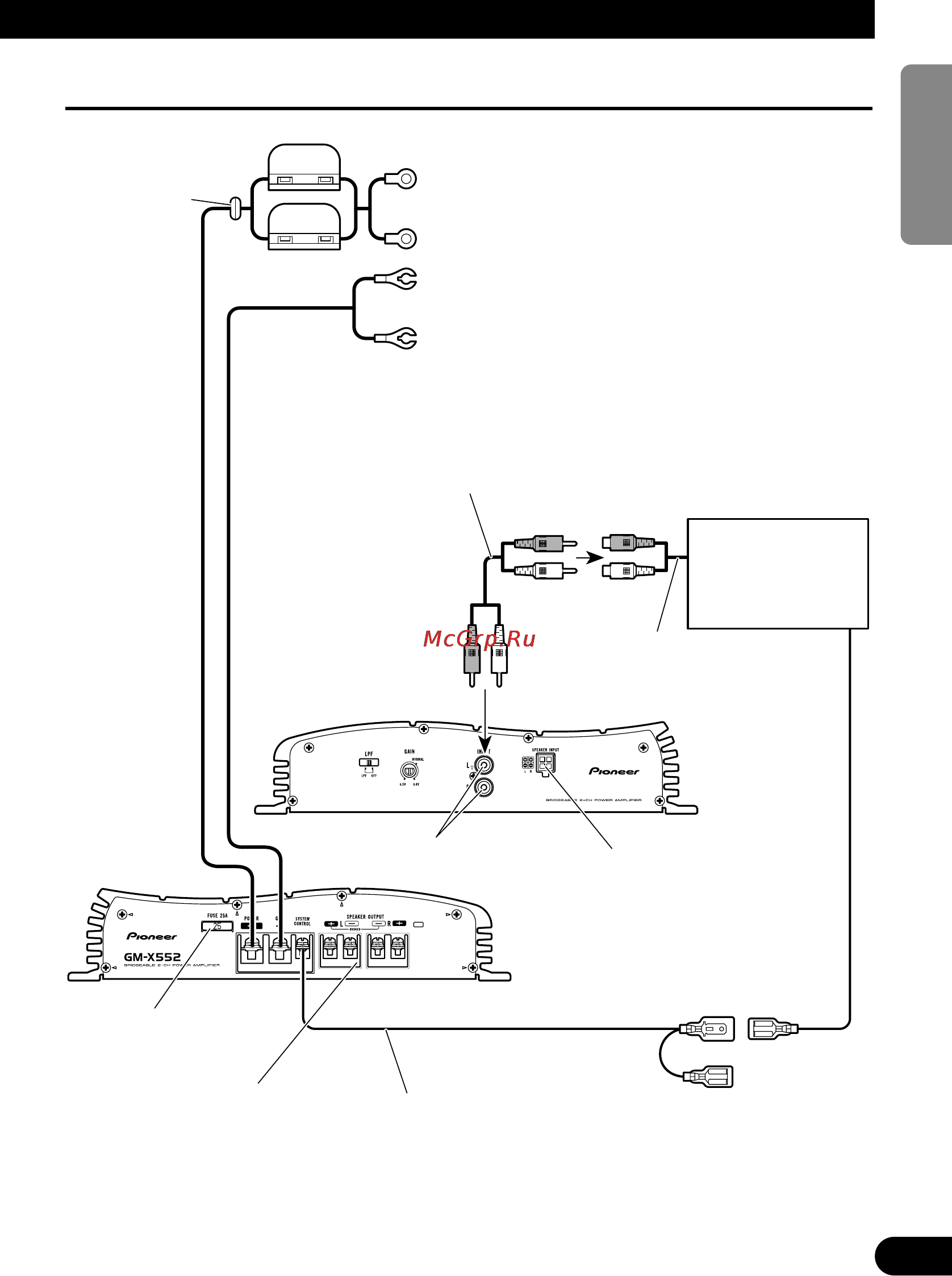 Pioneer GM-X352 [7/76] Connection diagram