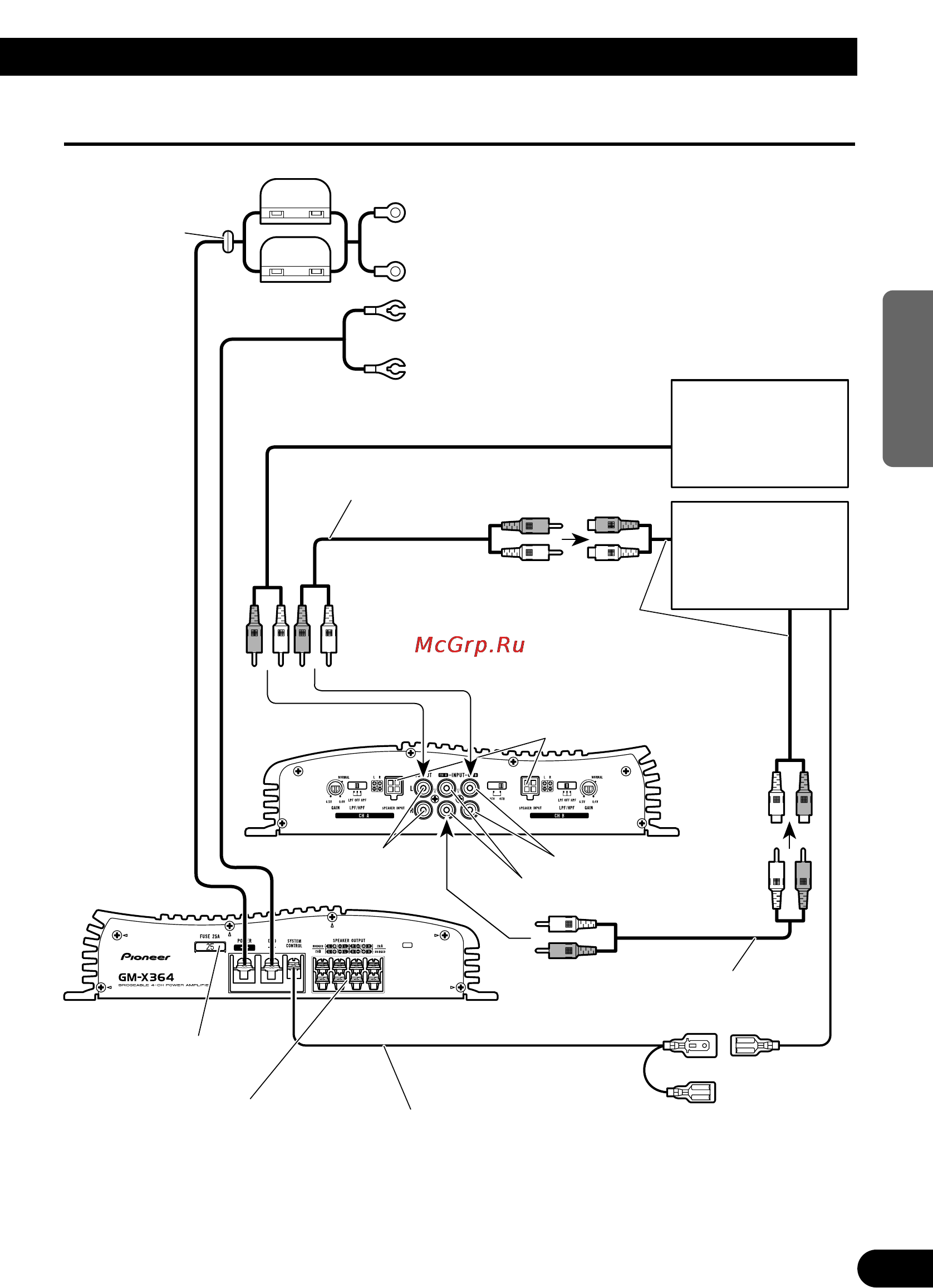 Pioneer GM-X364 [19/76] Diagrama de conexión