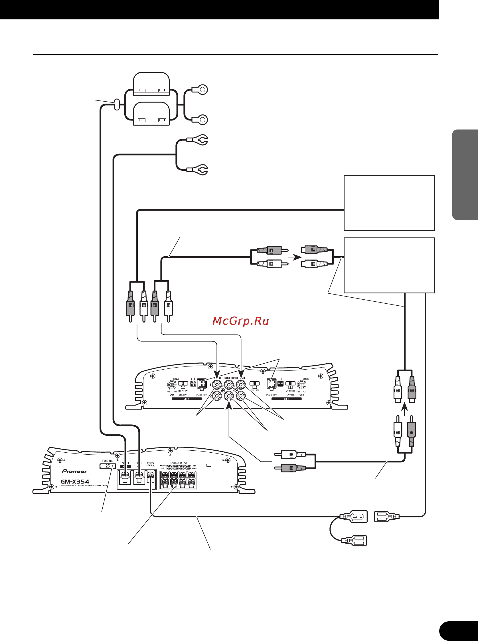 Pioneer GM-X354 [19/76] Diagrama de conexión