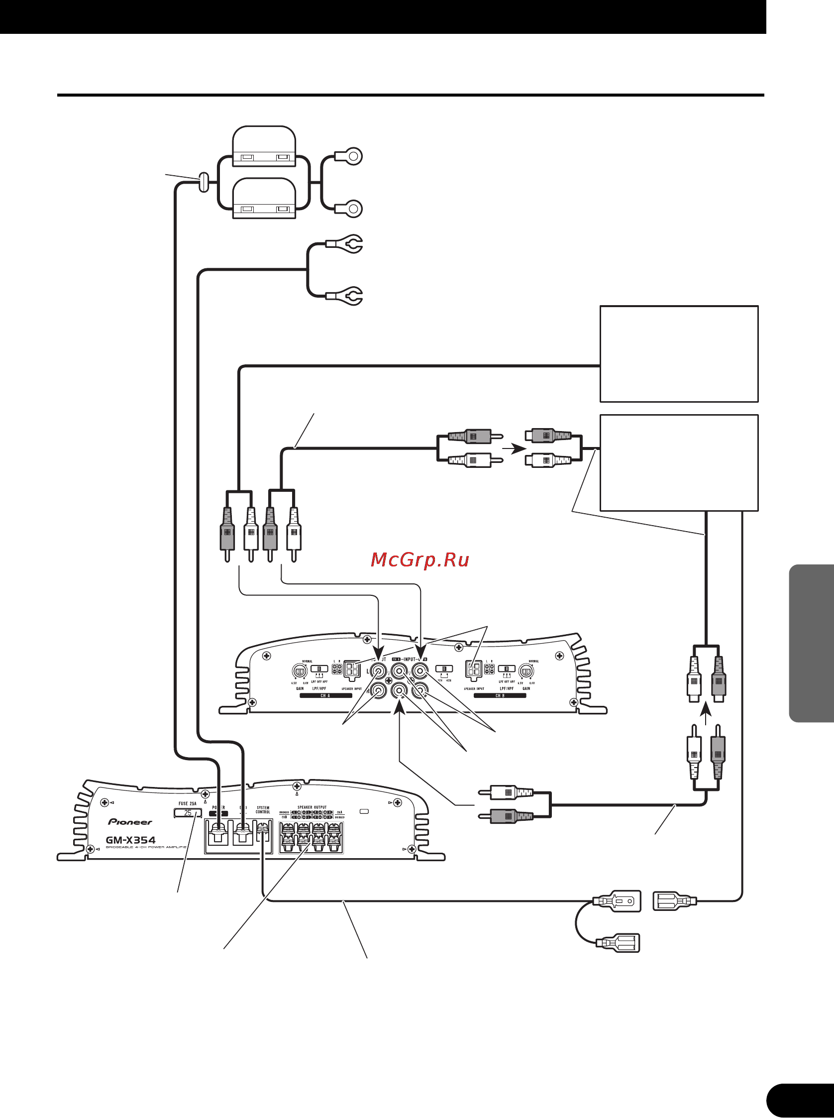 Pioneer GM-X354 [43/76] Schéma de raccordement