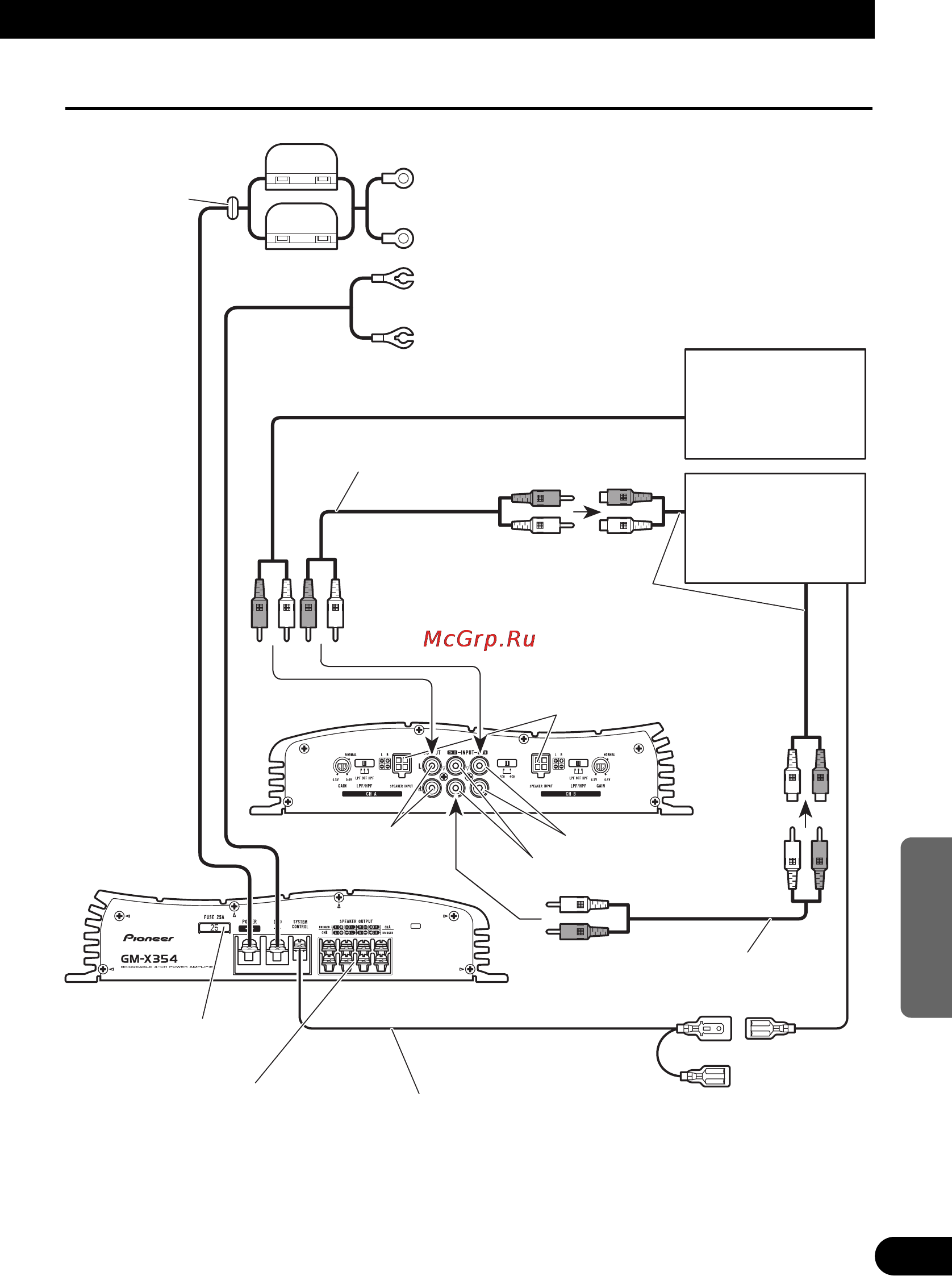 Pioneer GM-X354 [55/76] Schema di collegamento