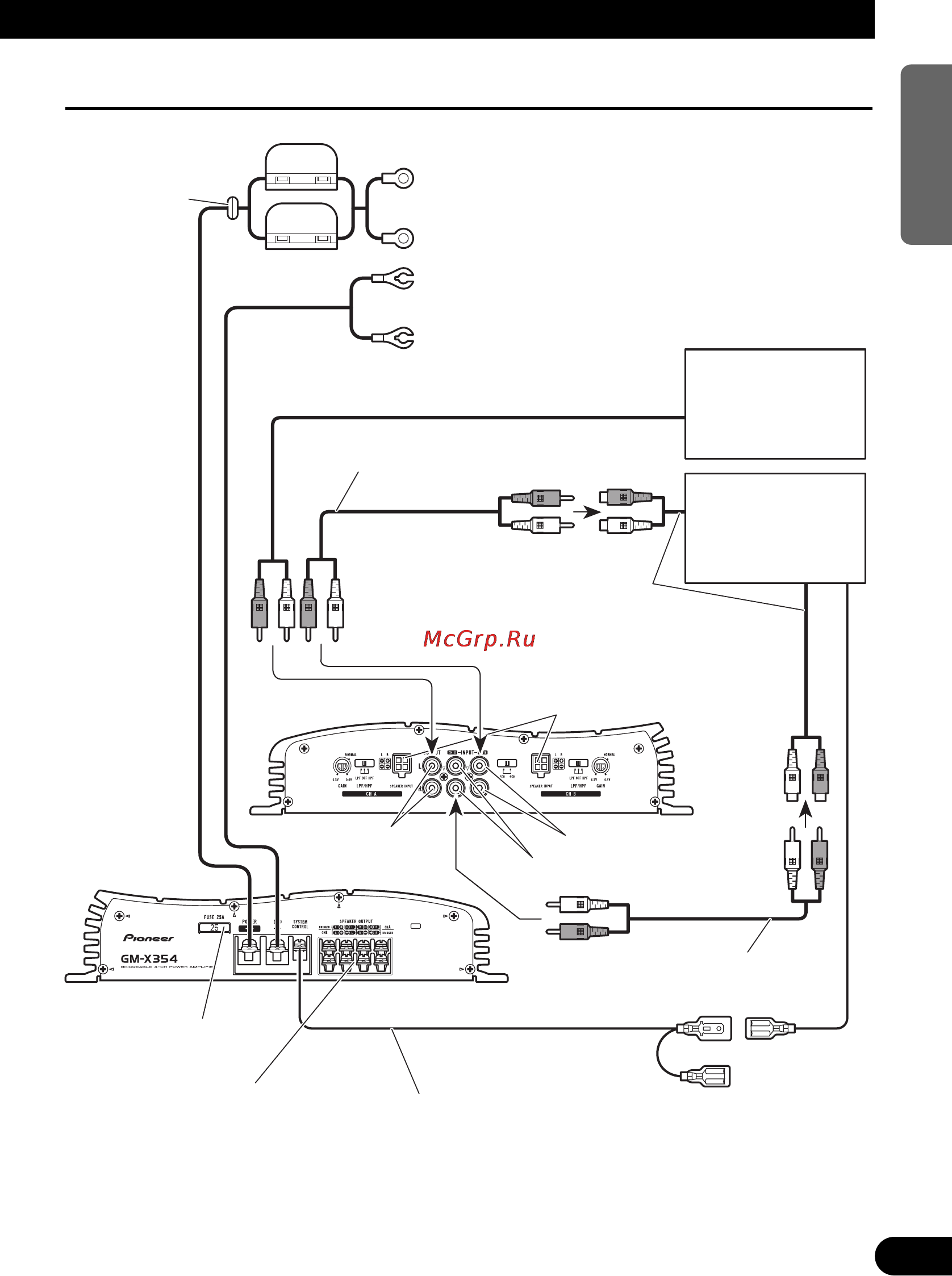 Pioneer GM-X354 [7/76] Connection diagram