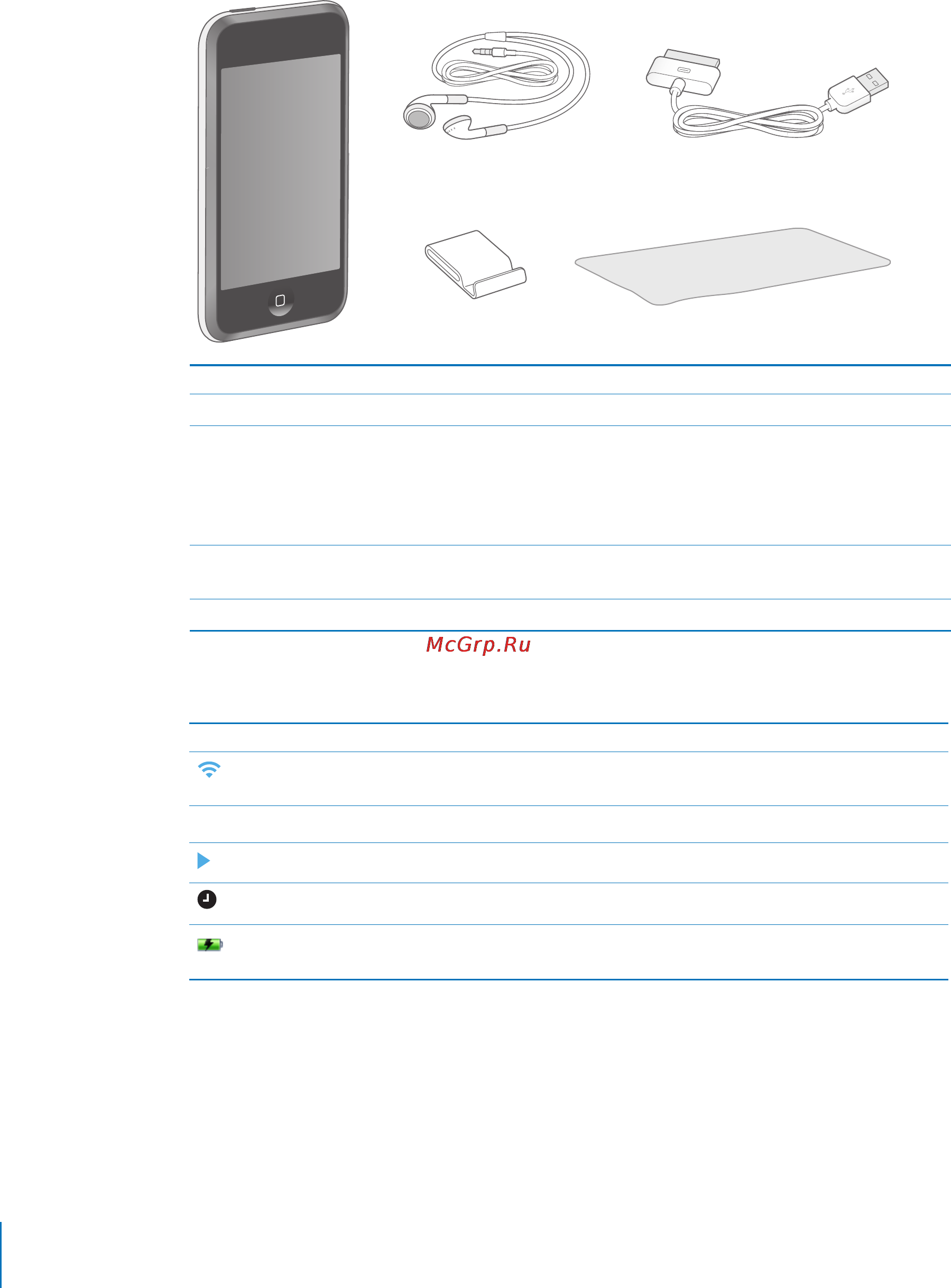 Apple iPod Touch 8GB MC540RP [12/99] Значки статуса