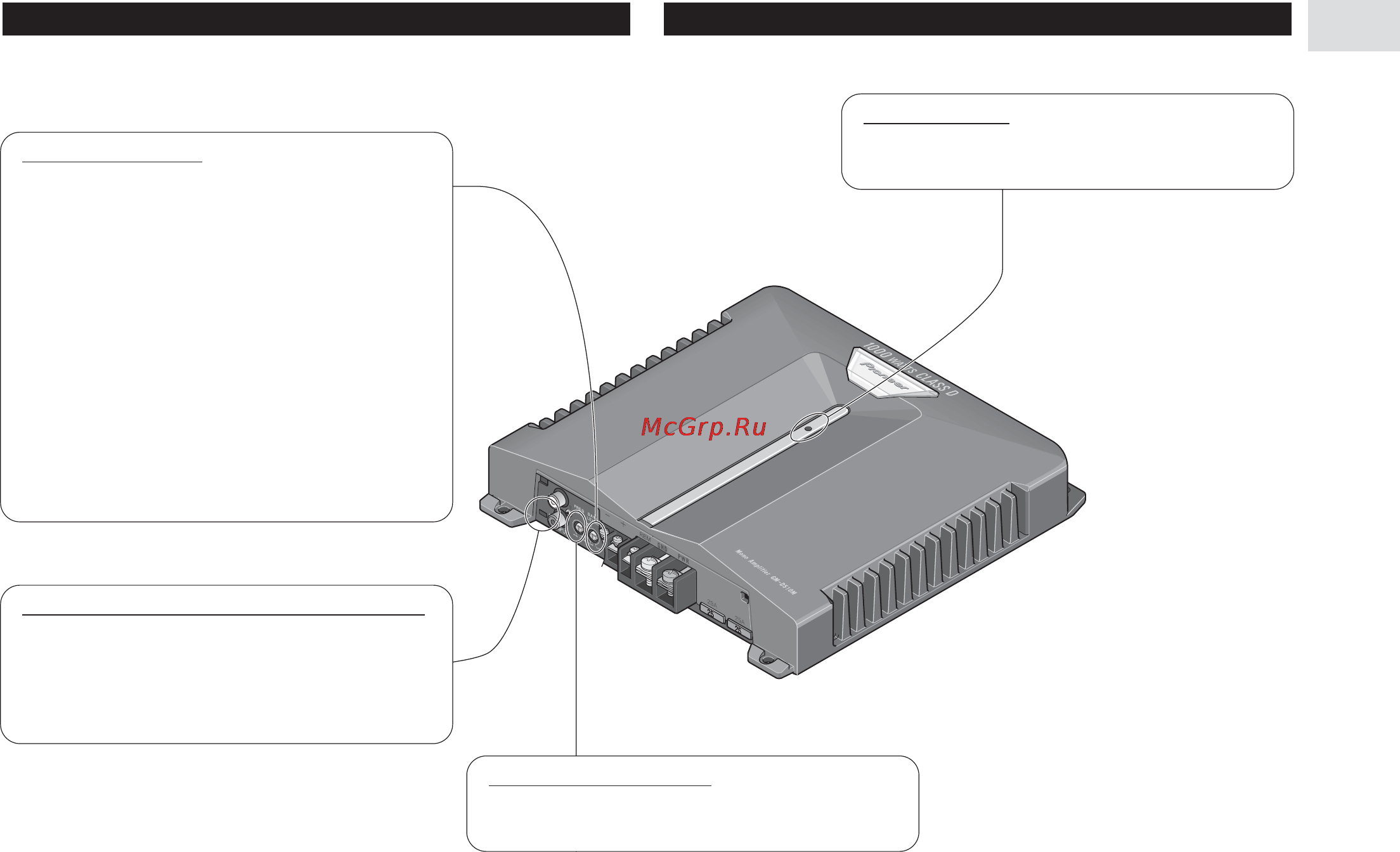 Pioneer GM-D510M [3/8] Средства управления аппаратом