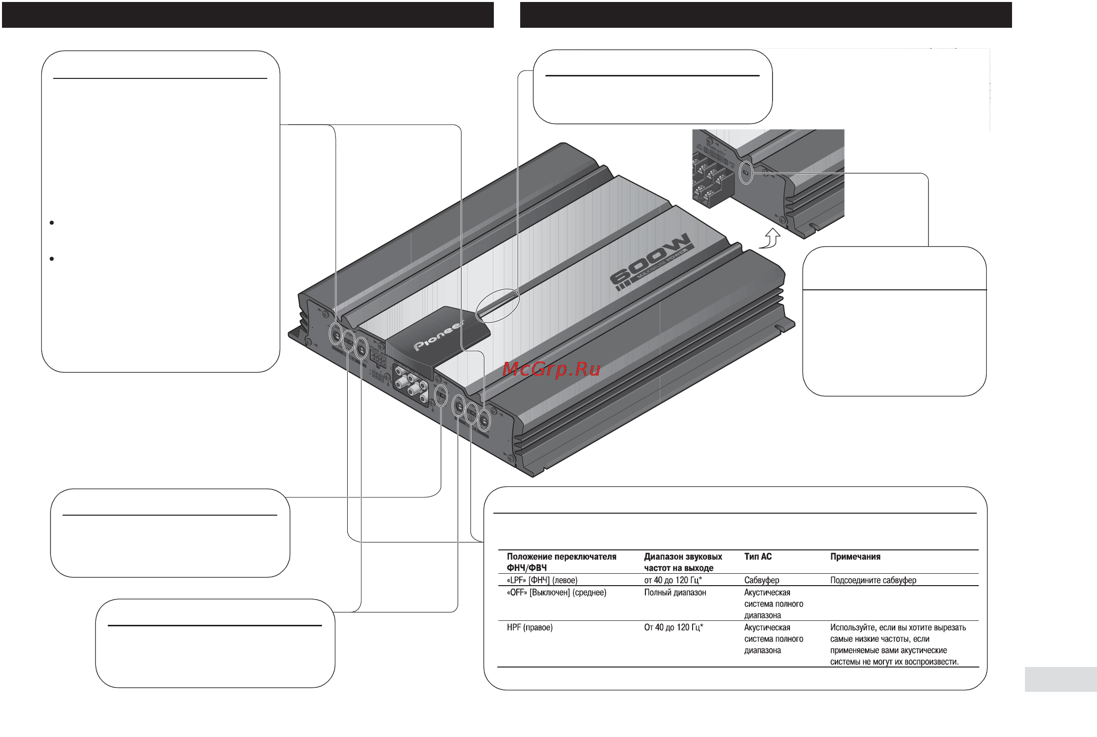 Pioneer GM-6100F [8/12] Настройка аппарата
