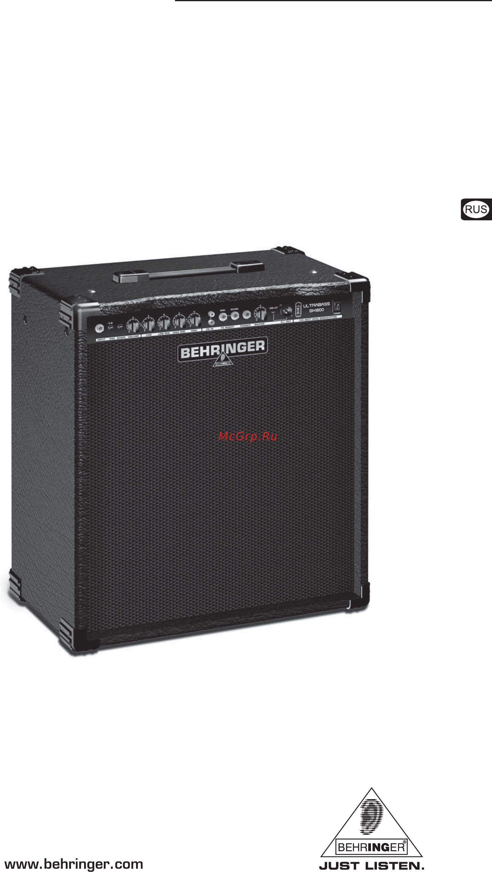 Behringer BX1800 ULTRABASS Инструкция по эксплуатации онлайн
