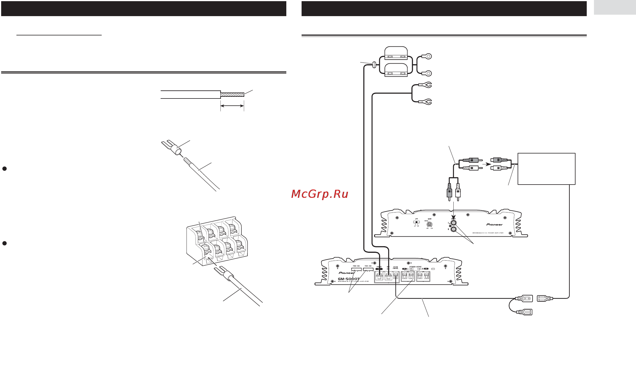 Pioneer GM-5000T [6/10] Подключение к разъемам выхода на ас