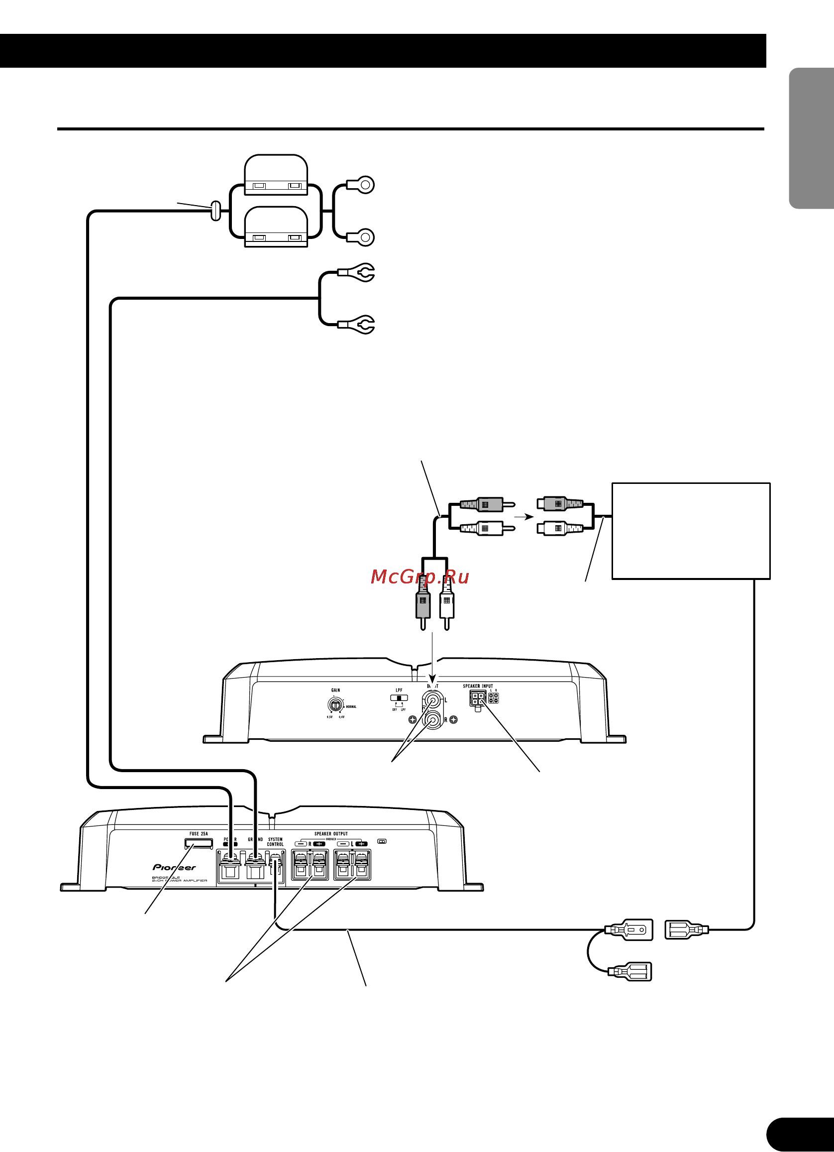 Pioneer GM-3300T [7/85] Connection diagram