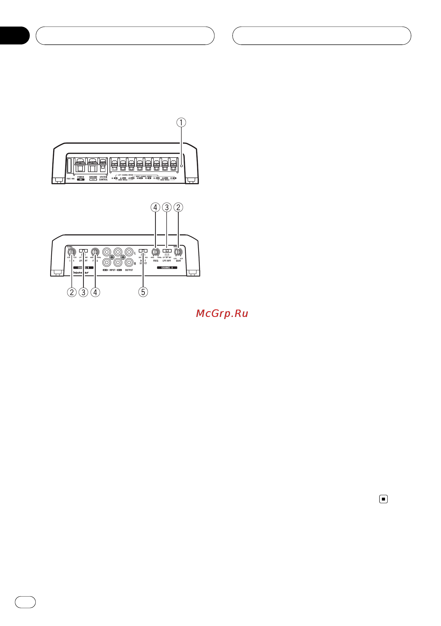 Pioneer GM-D9500F [18/104] Description de l appareil