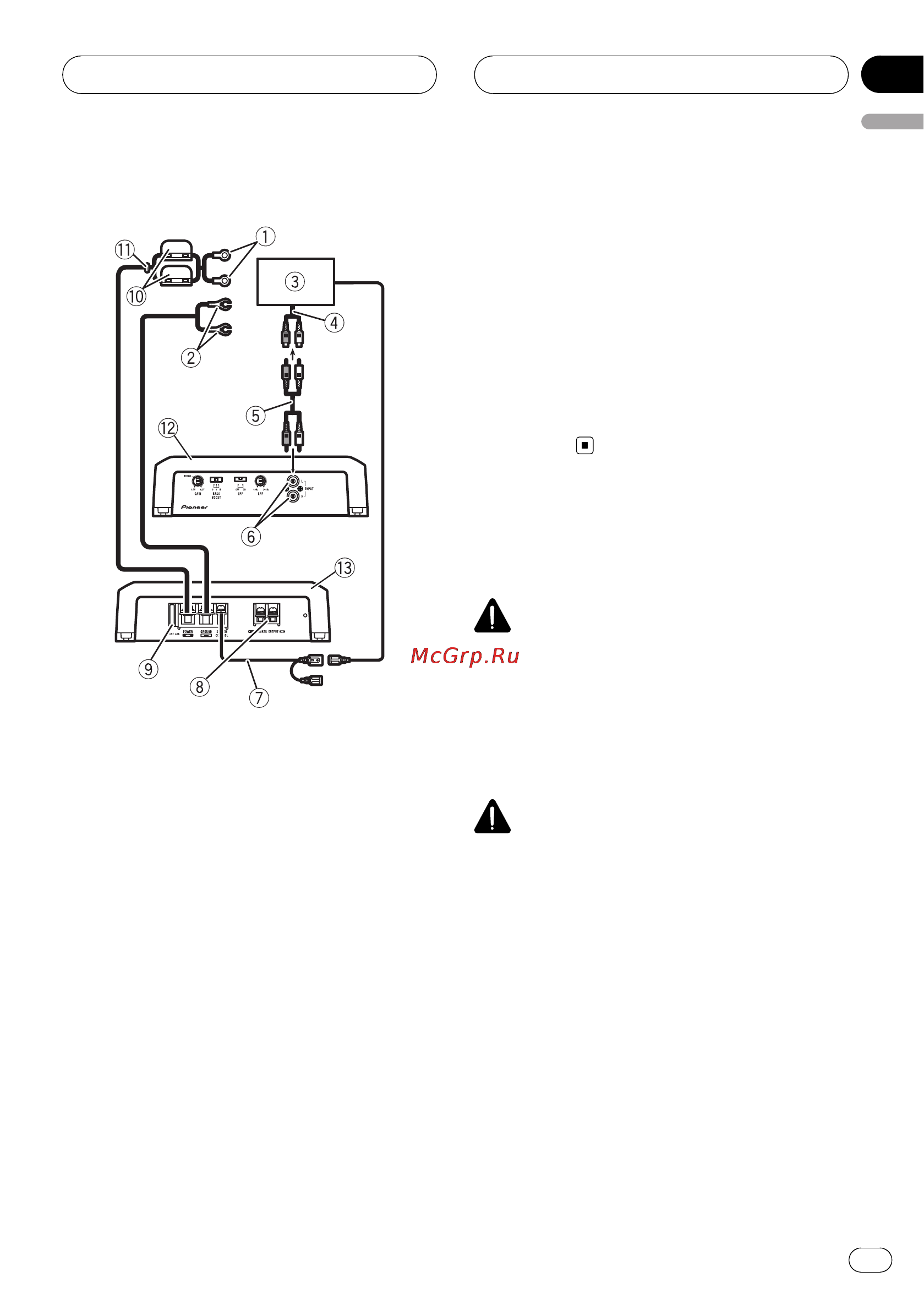 Pioneer GM-D7500M [7/84] Before connecting the amplifier