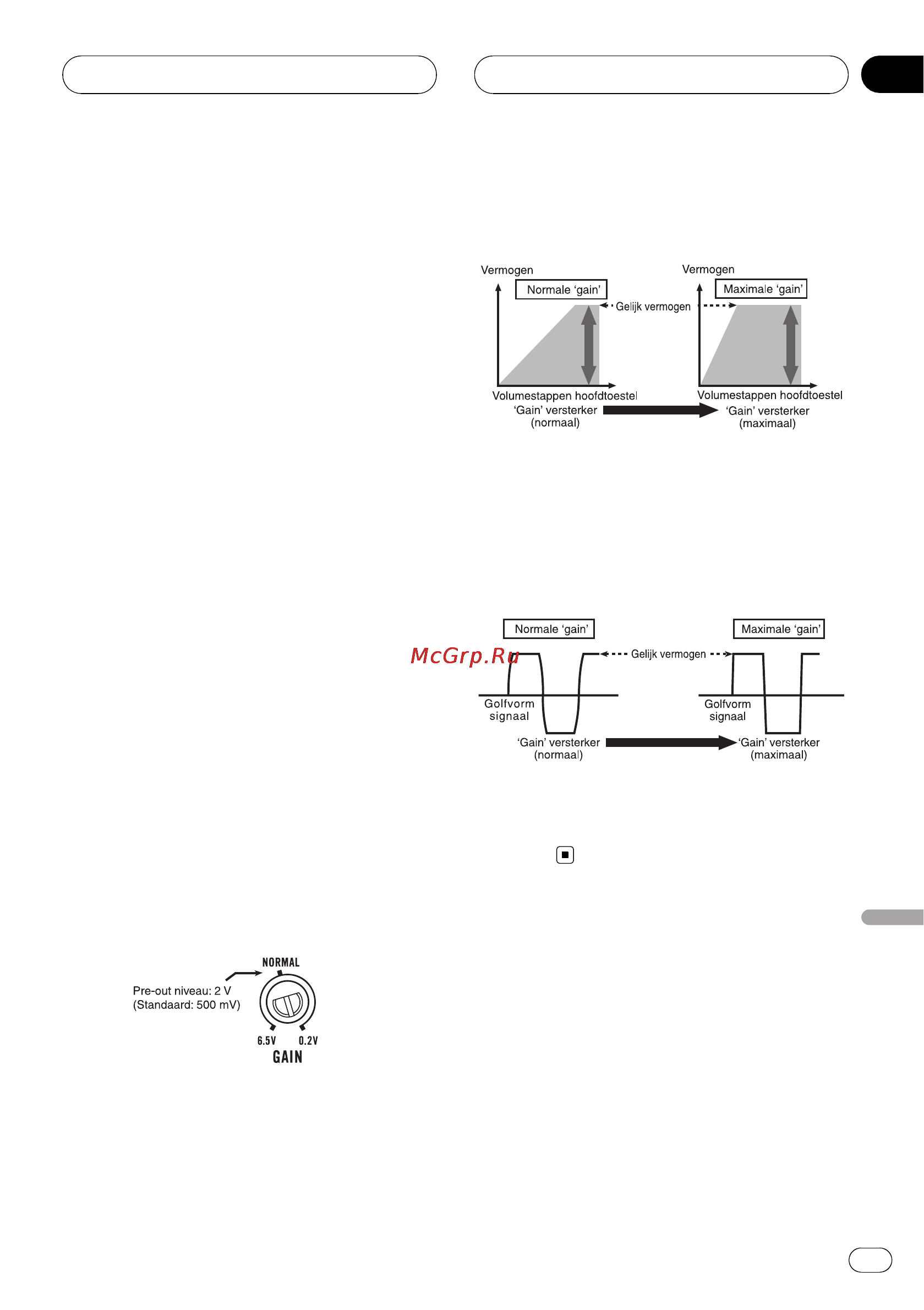 Pioneer GM-6400F [79/104] De versterkingsfactor gain instellen