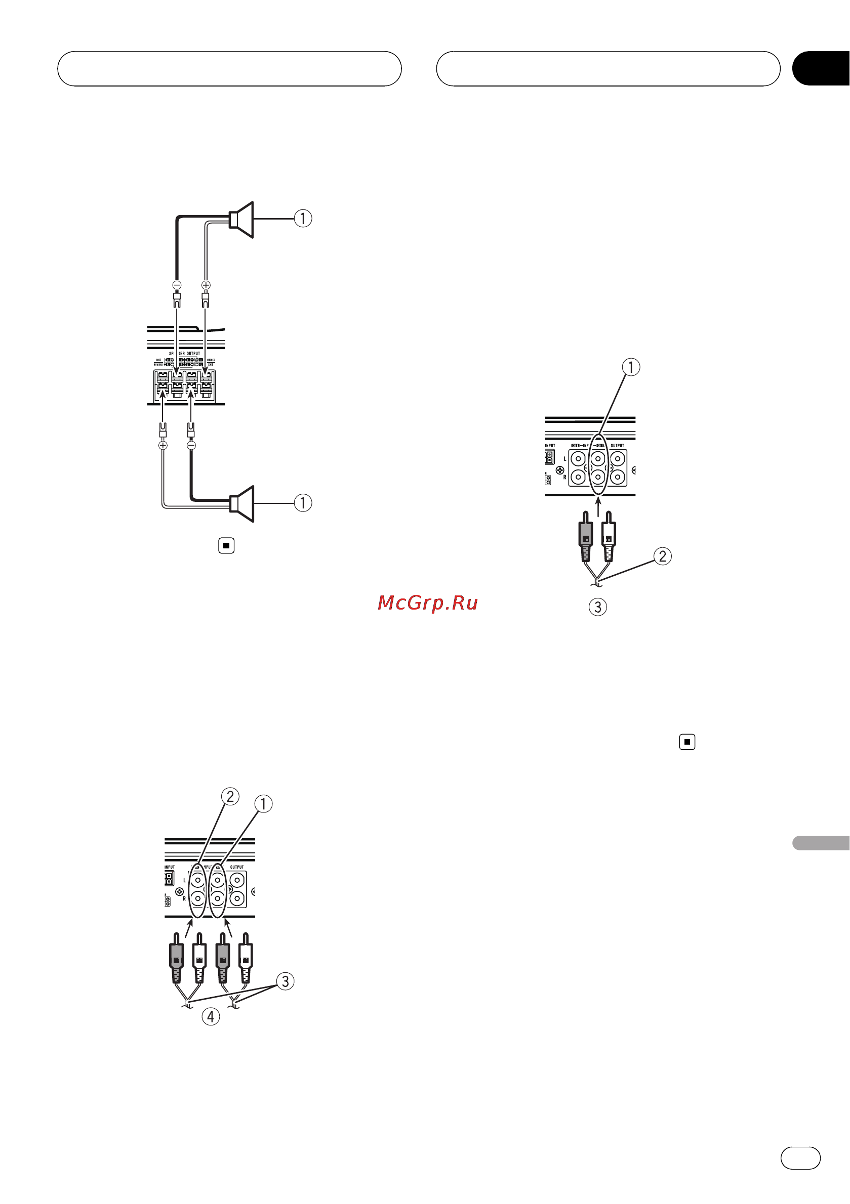 Pioneer GM-6400F [83/104] Aansluitingen op de rca ingang
