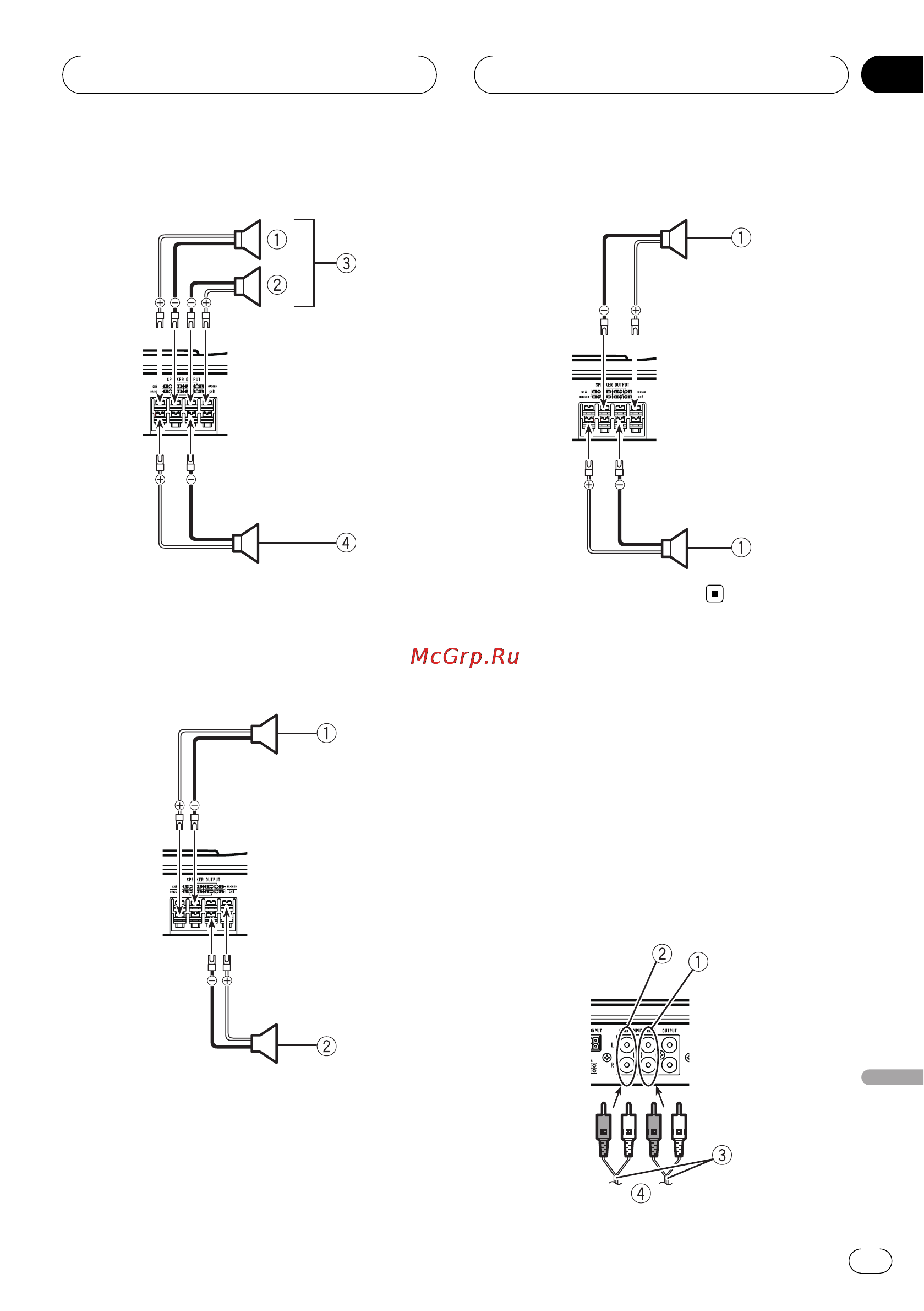Pioneer GM-6400F [97/104] Подключение с использованием входного гнезда rca