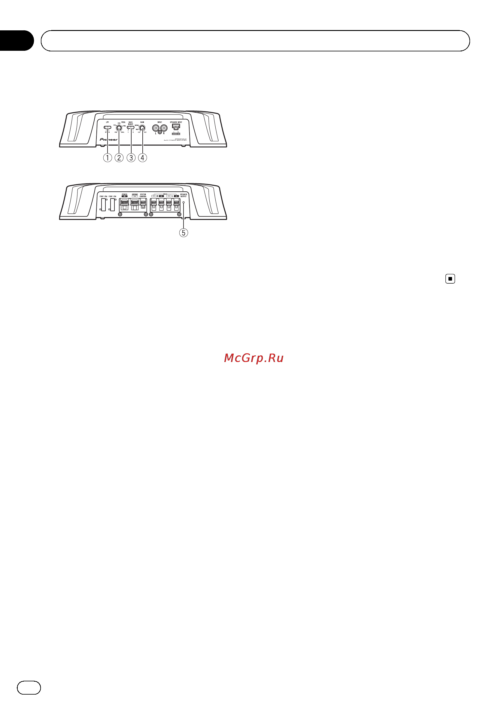Pioneer GM-5500T [26/84] Impostazione dell unità