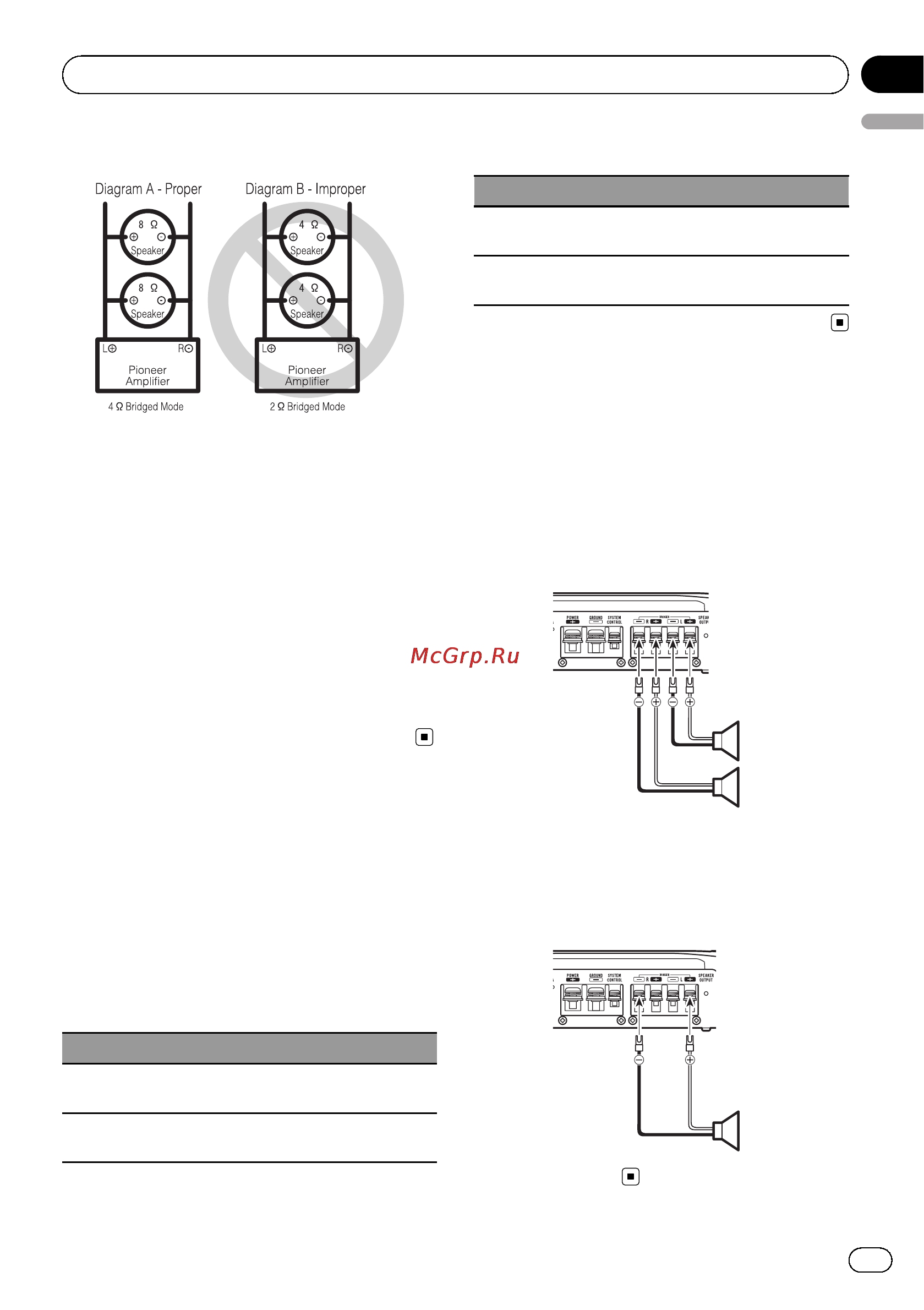 Pioneer GM-5500T [7/84] Connecting the speakers