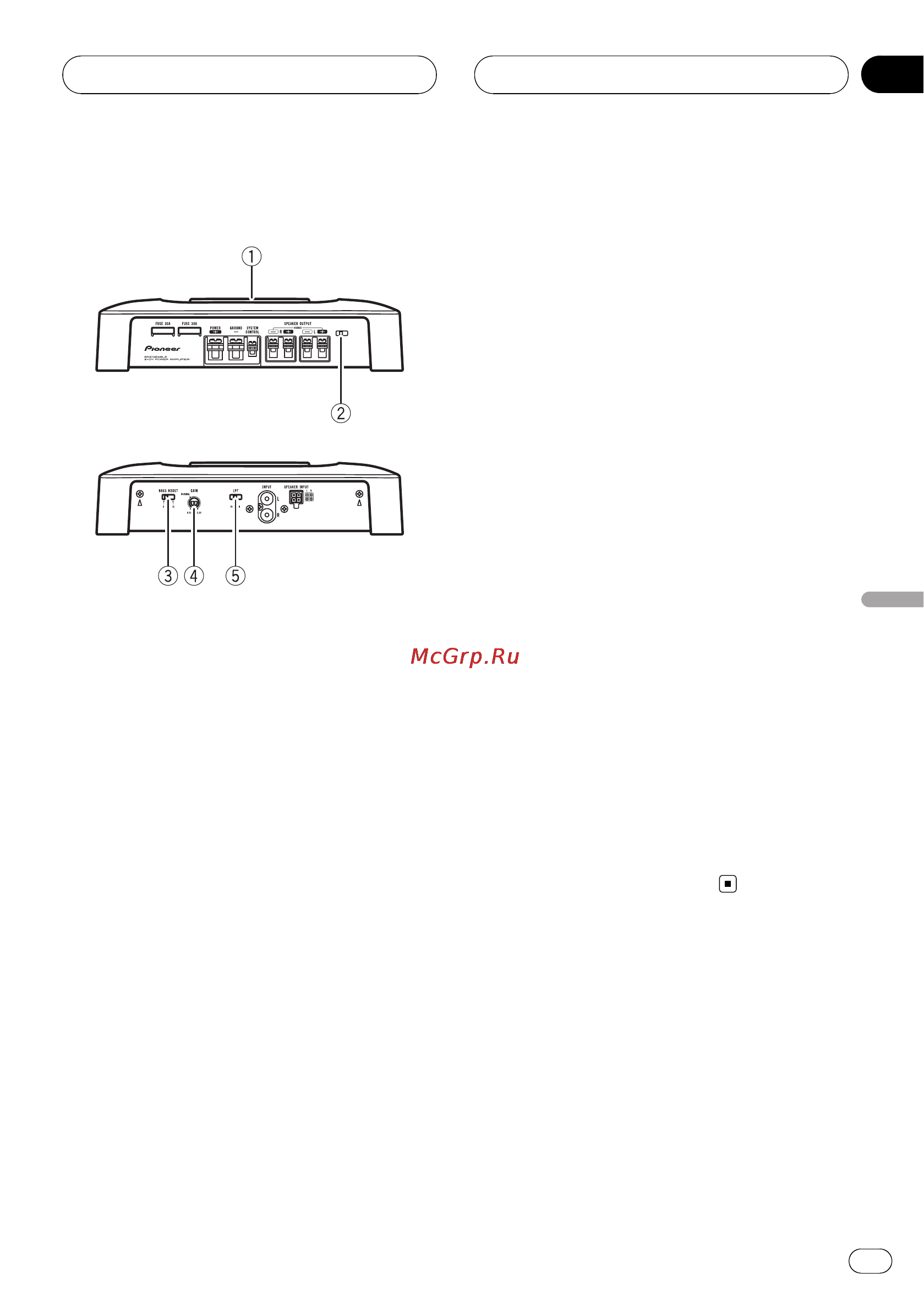 Pioneer GM-5400T [43/96] Description de l appareil