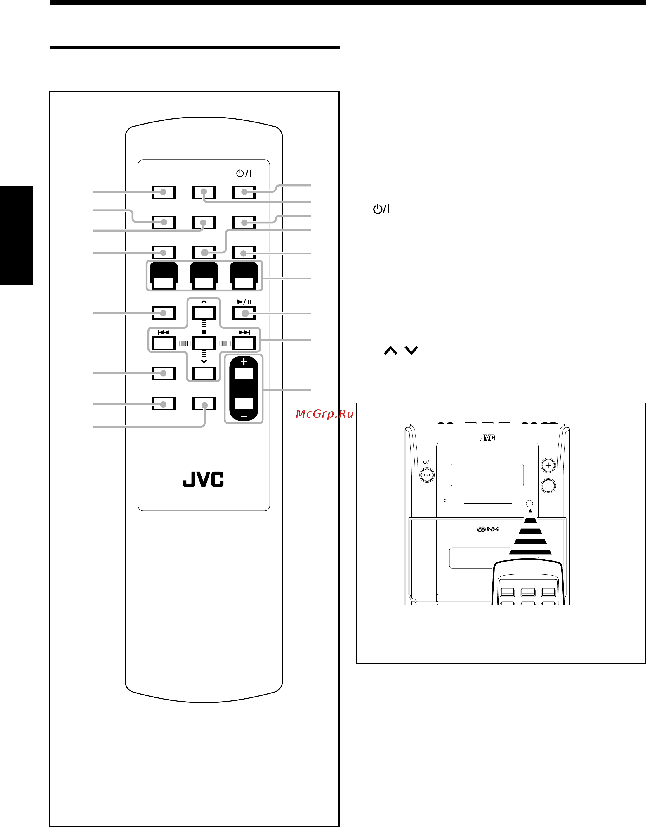 JVC UX-H9 [54/94] A távirányító