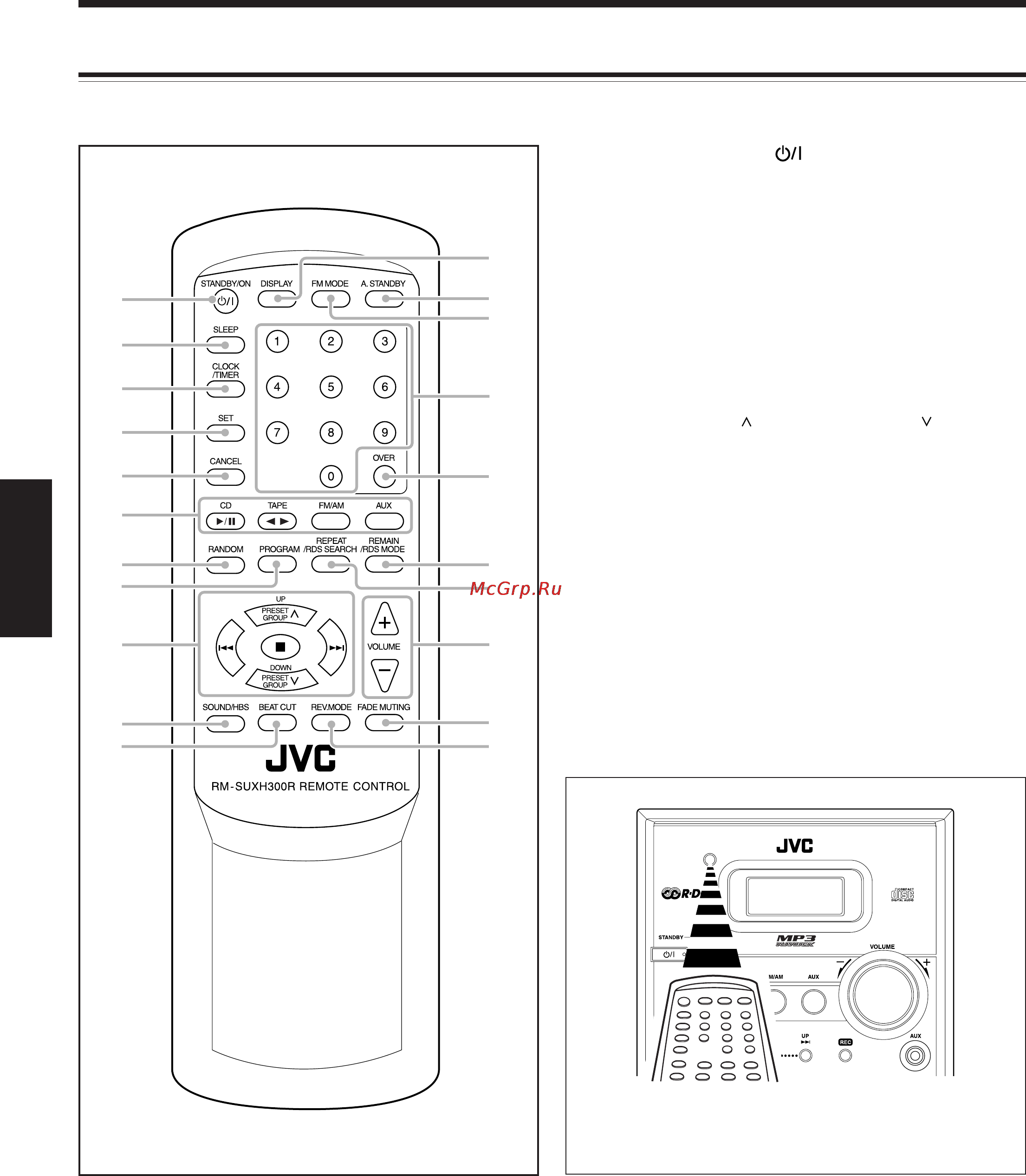 JVC UX-H330 [88/111] Пульт дистанционного управления