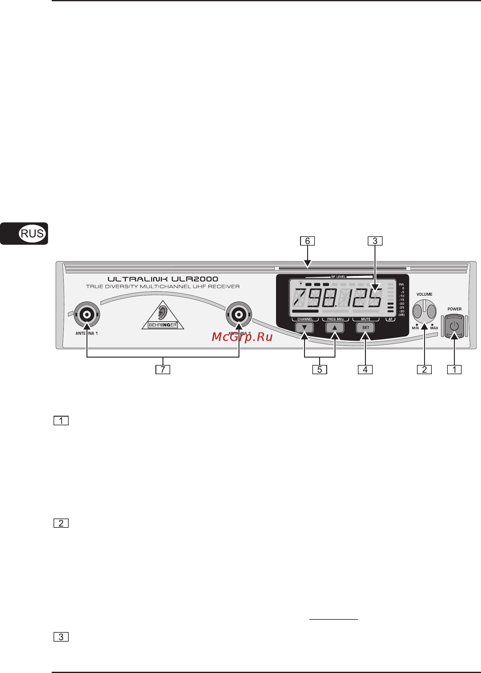 Behringer UL2000M [6/25] Приемник ulr2000