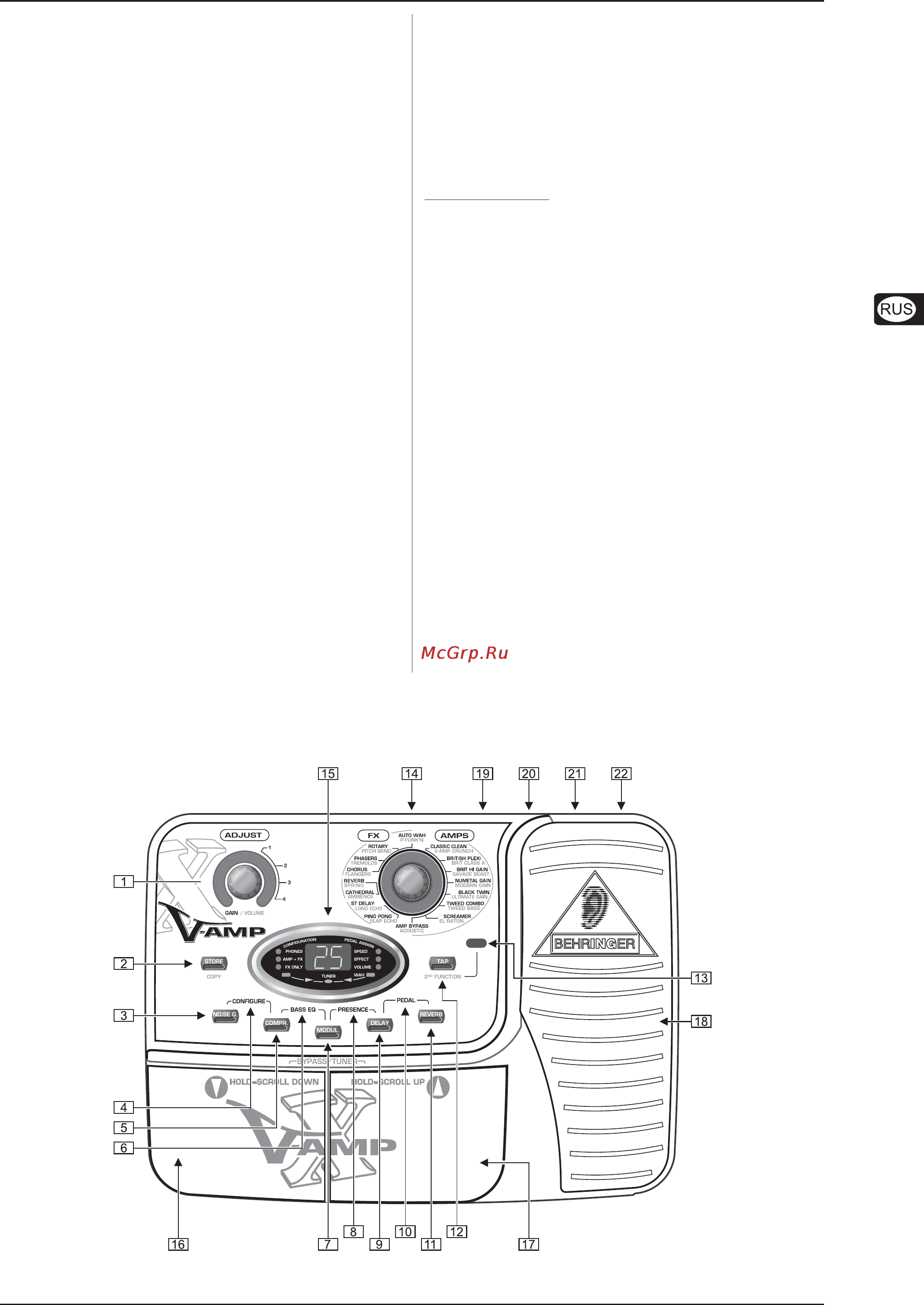 Behringer X V-AMP [3/11] Прежде чем начать