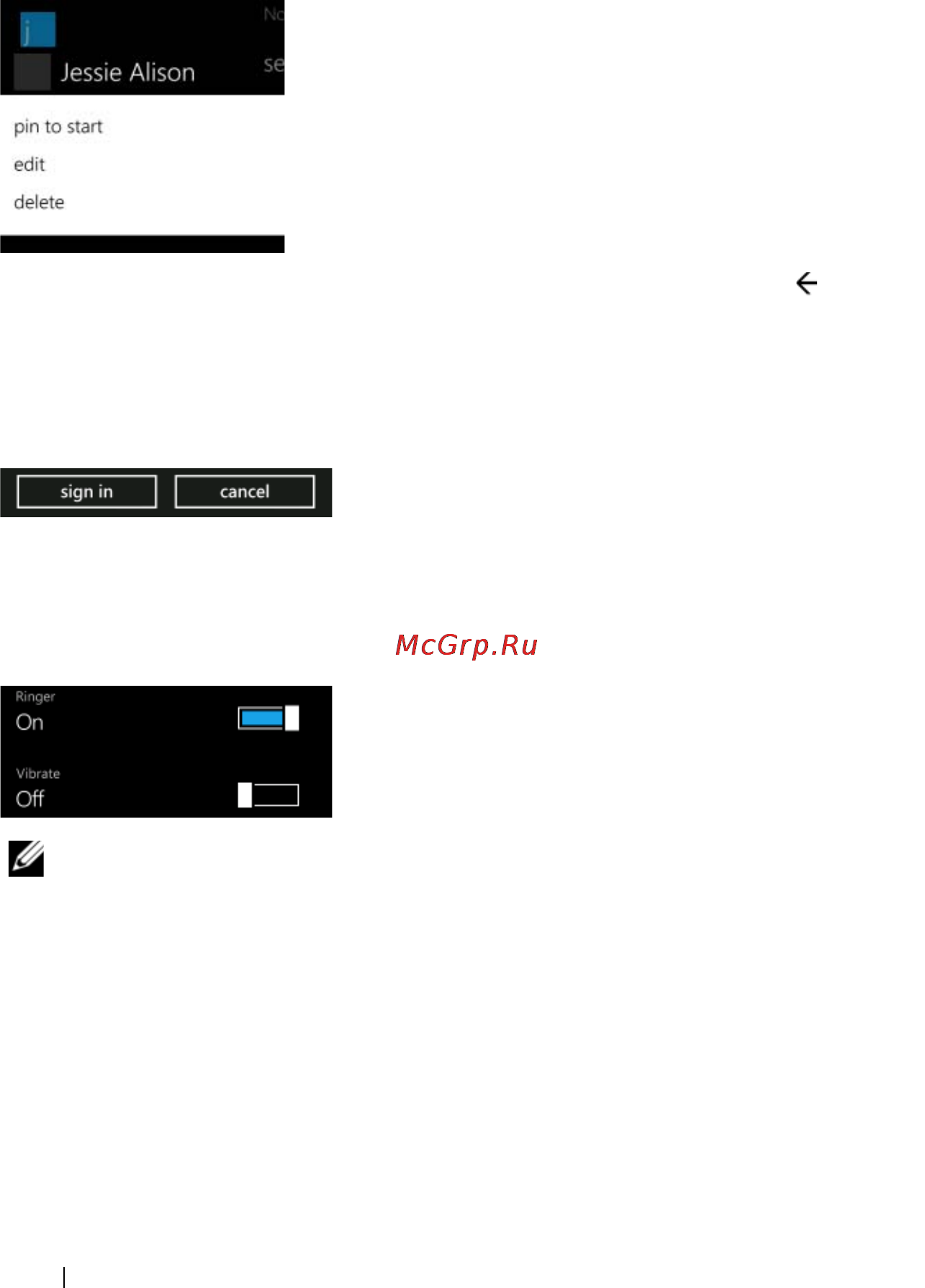 Dell Venue Pro [32/107] Context menu