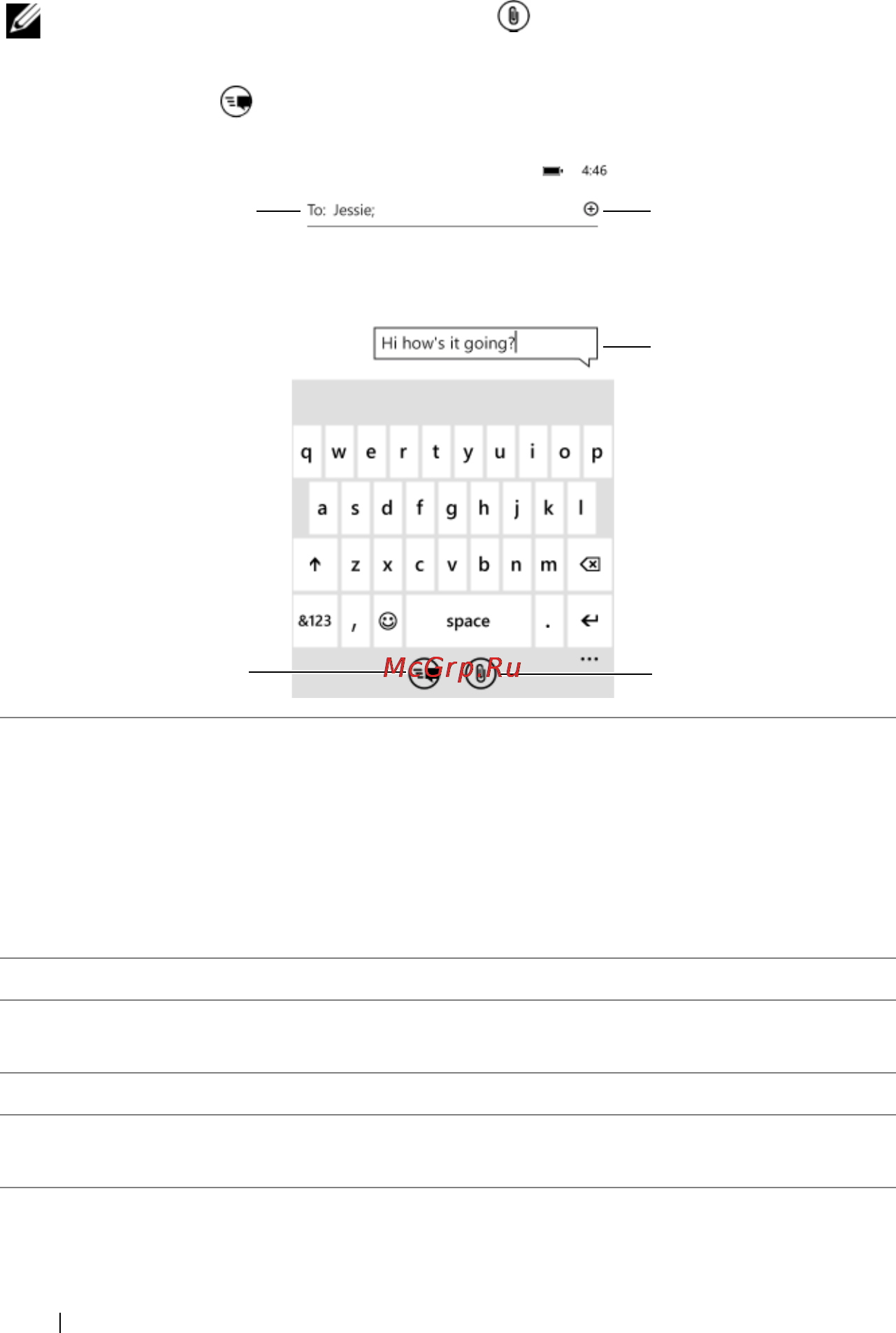 Dell Venue Pro [54/107] Touch the message box to compose your message