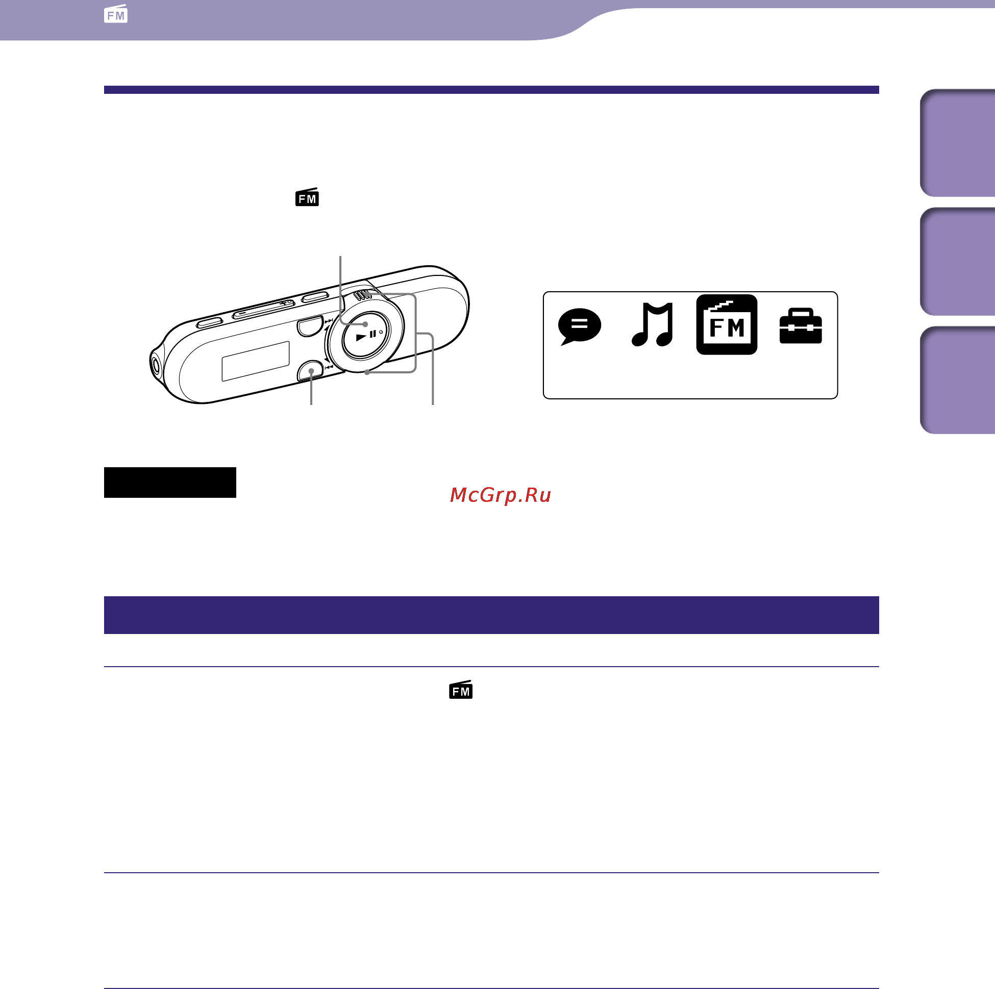 Sony NWZ-B152F [33/82] Прослушивание fm радио