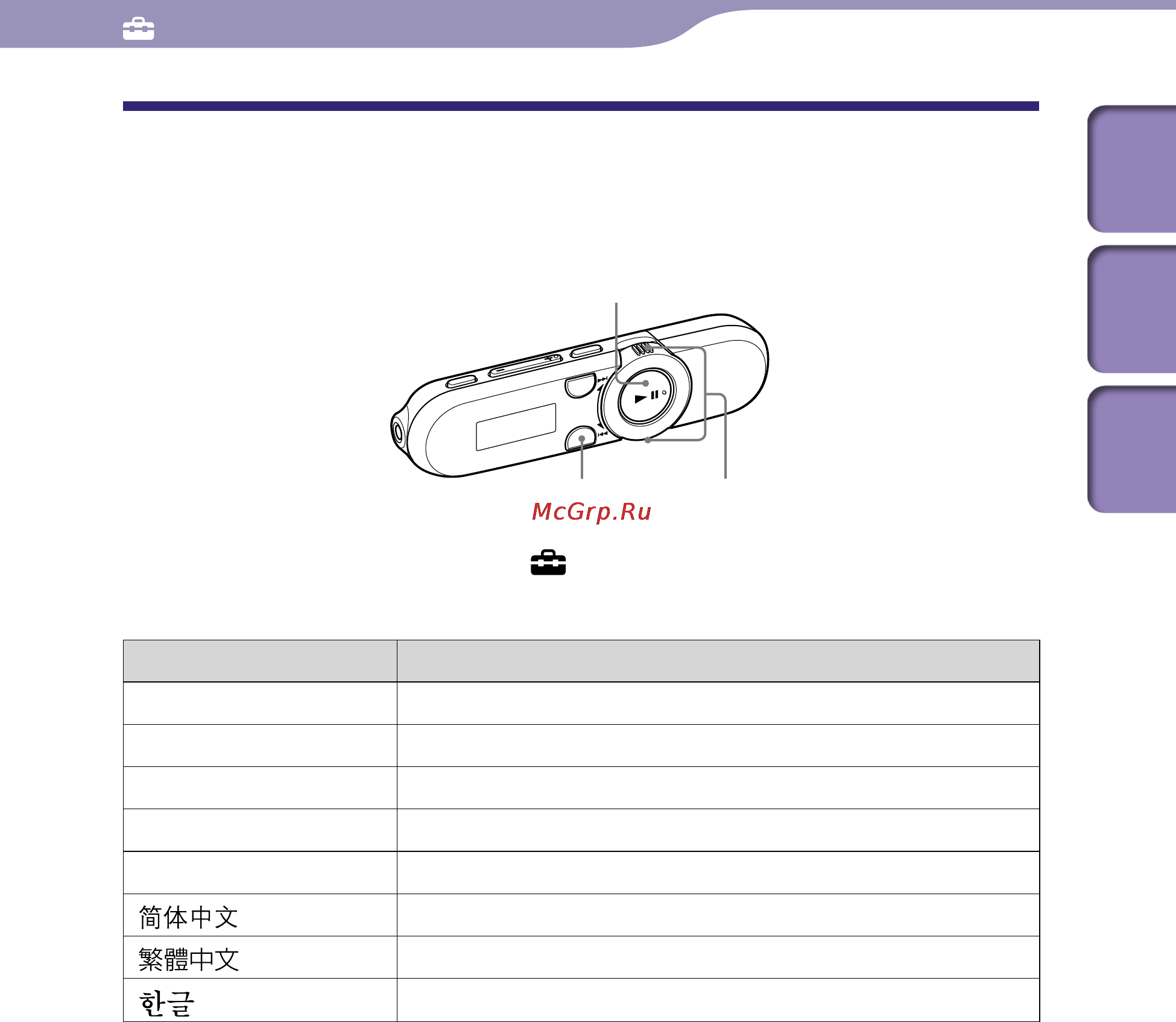Sony NWZ-B153F [49/82] Выбор языка дисплея язык language