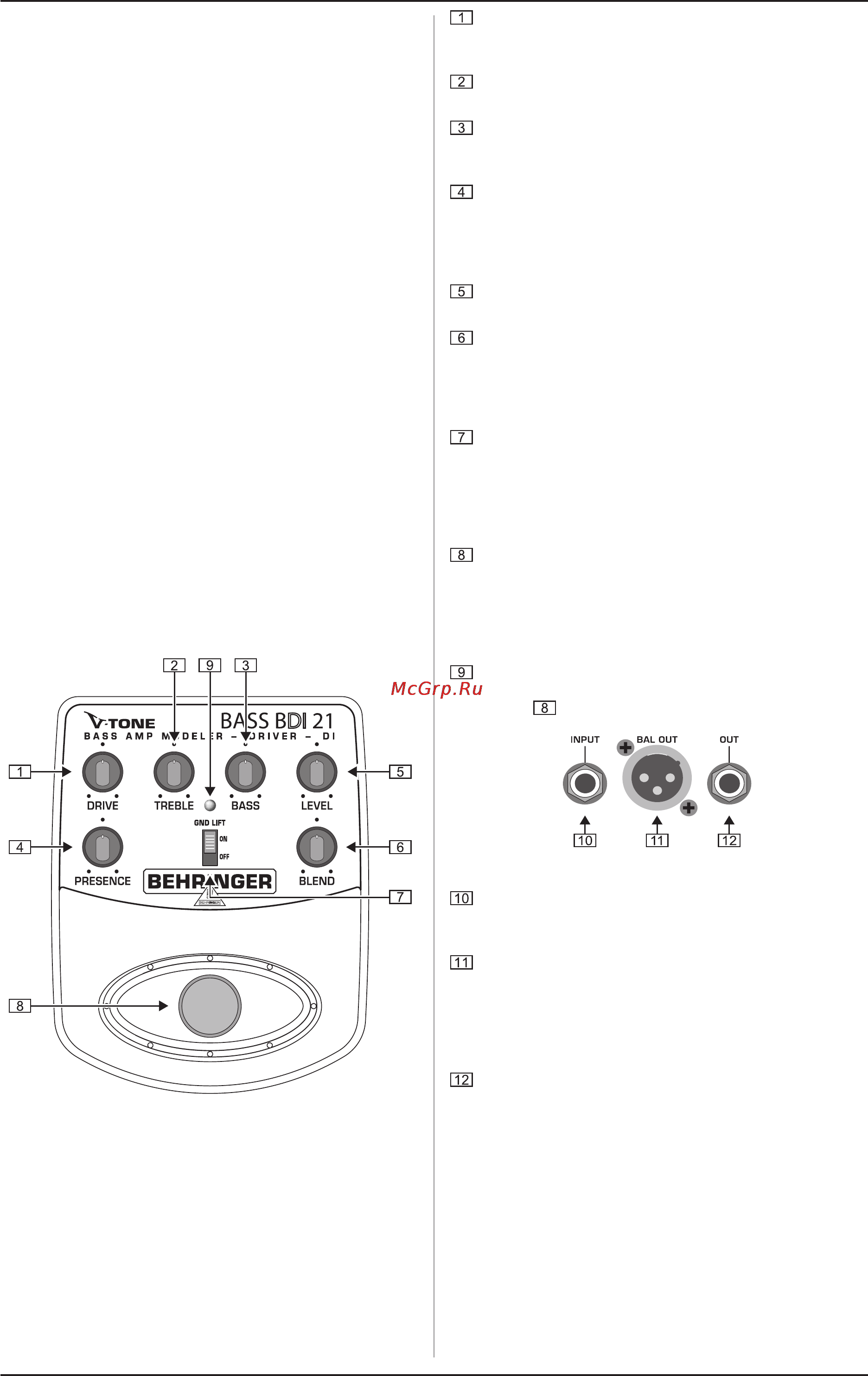 Behringer BDI21 Инструкция по эксплуатации онлайн
