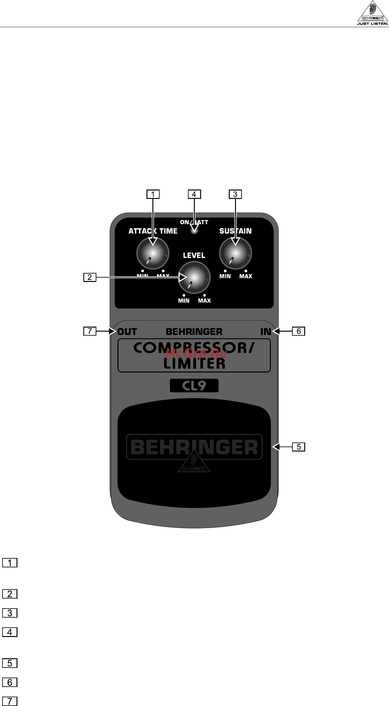 Behringer CL9 COMPRESSOR/LIMITER Инструкция по эксплуатации онлайн