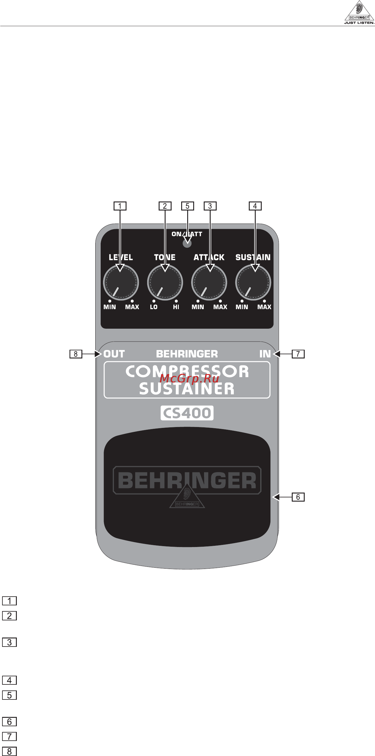 Behringer CS400 Инструкция по эксплуатации онлайн