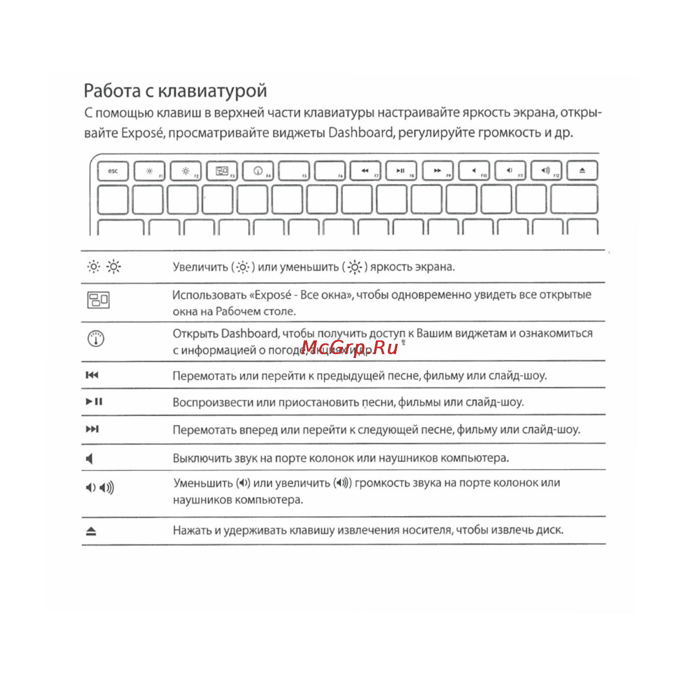 Apple Wired Keyboard MB110 Инструкция по эксплуатации онлайн [3/4] 751317
