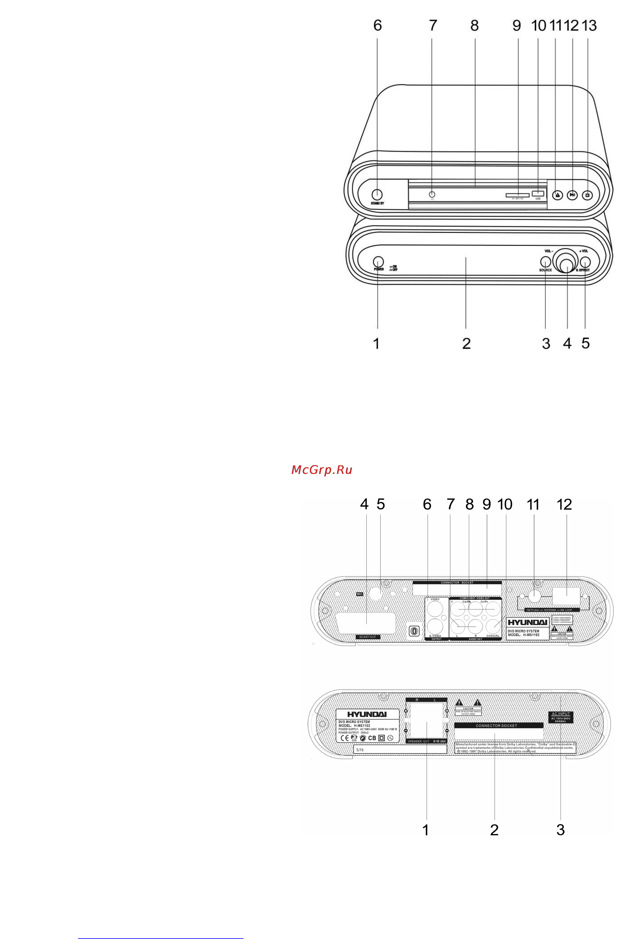 Hyundai H-MS1102 [9/45] Controls