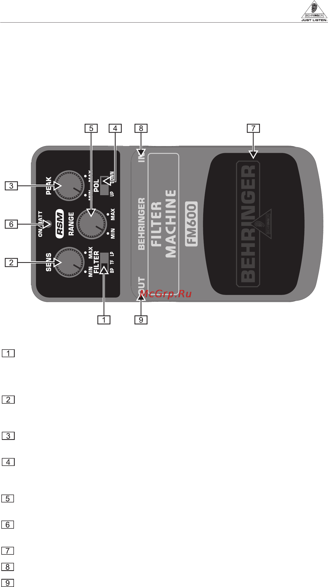 Behringer FM600 FILTER MACHINE Инструкция по эксплуатации онлайн