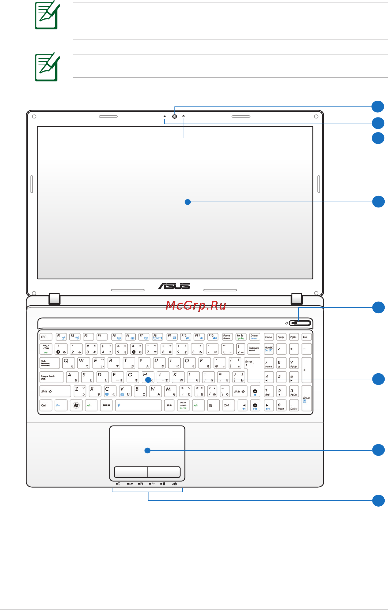 Asus K53E-SX022R [14/106] キーボードのレイアウトはお買い上げの地域により異なりま す