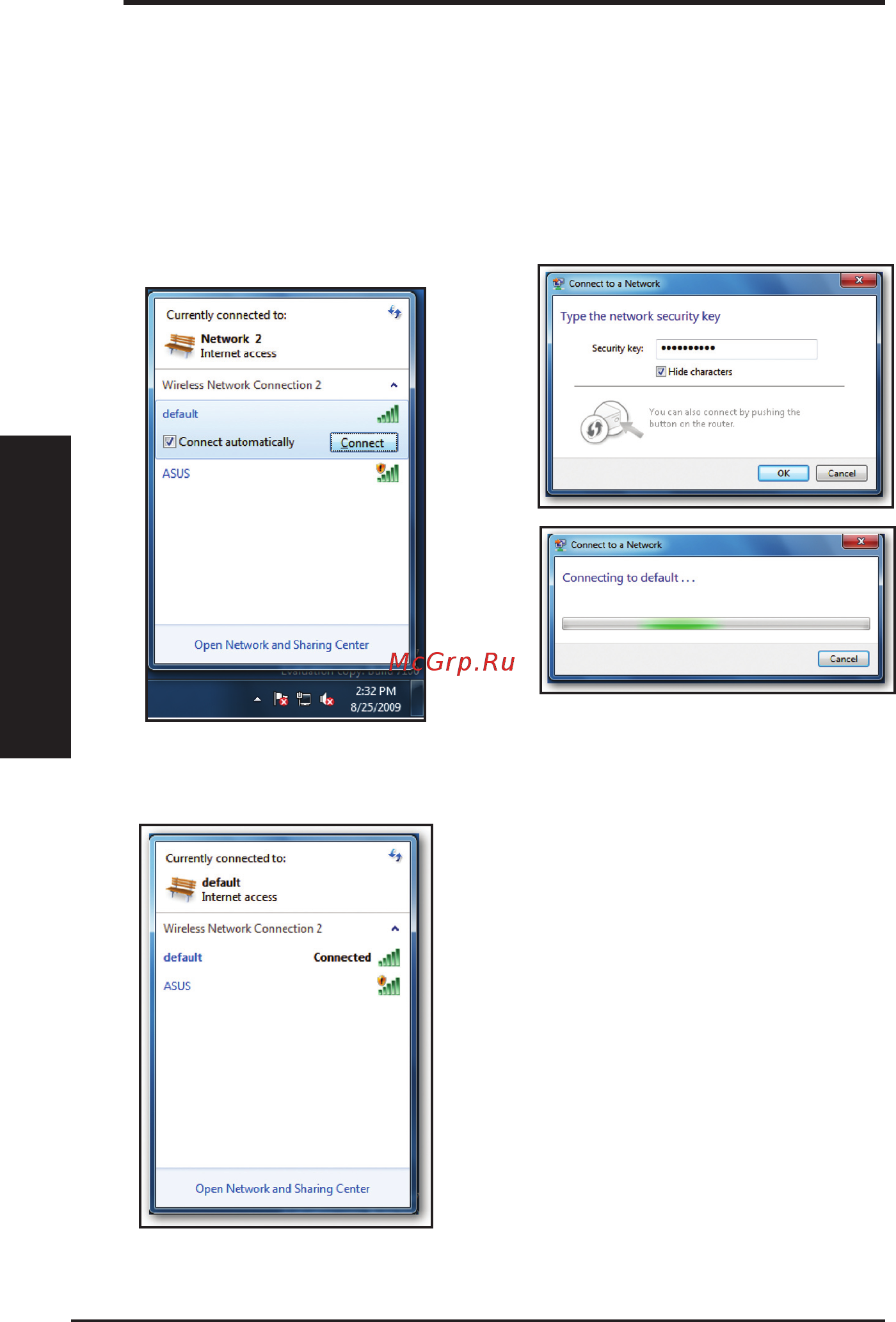 Asus USB-N13 [60/69] Опции беспроводной связи windows 7