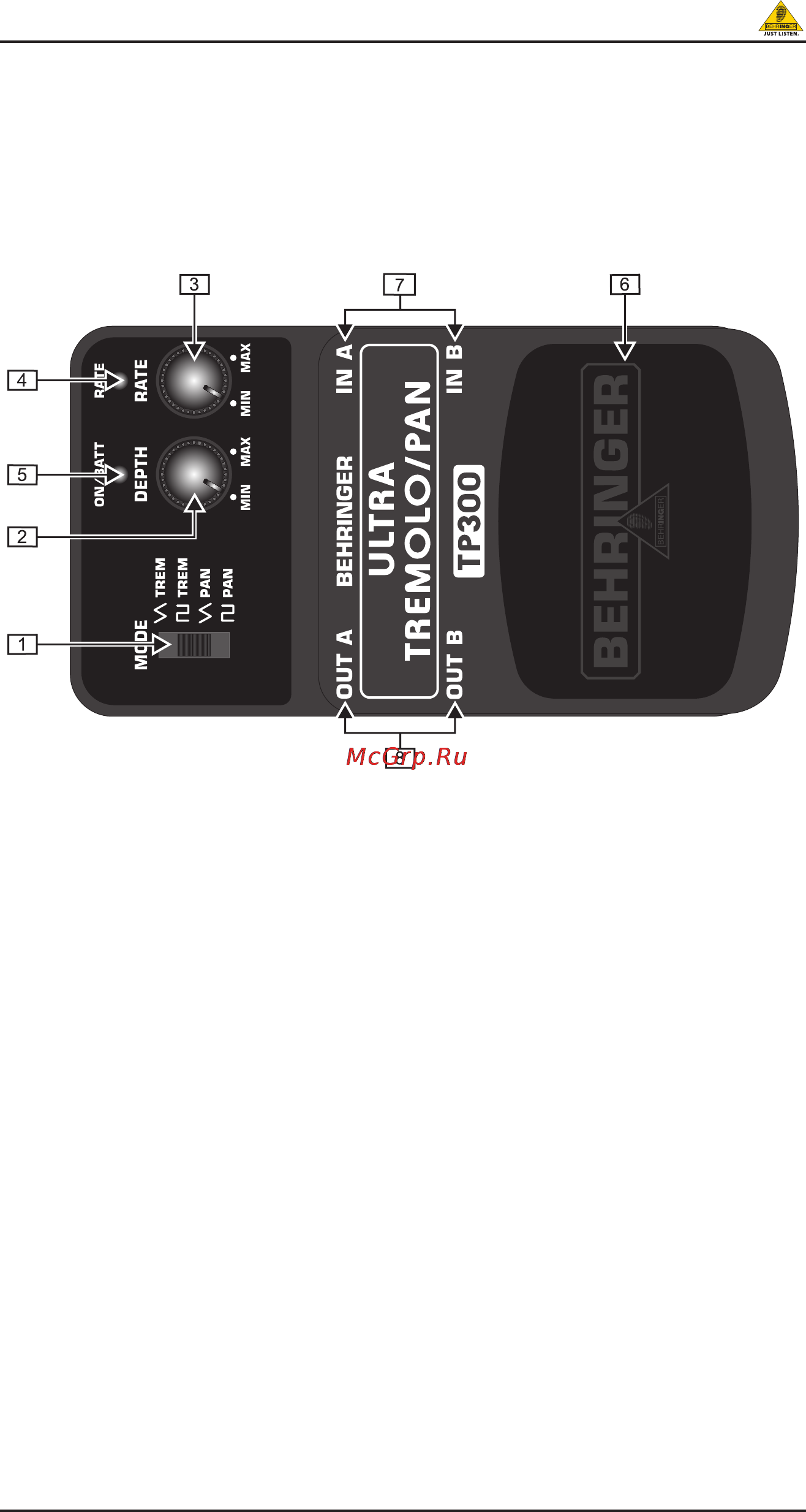 Behringer TP300 Инструкция по эксплуатации онлайн