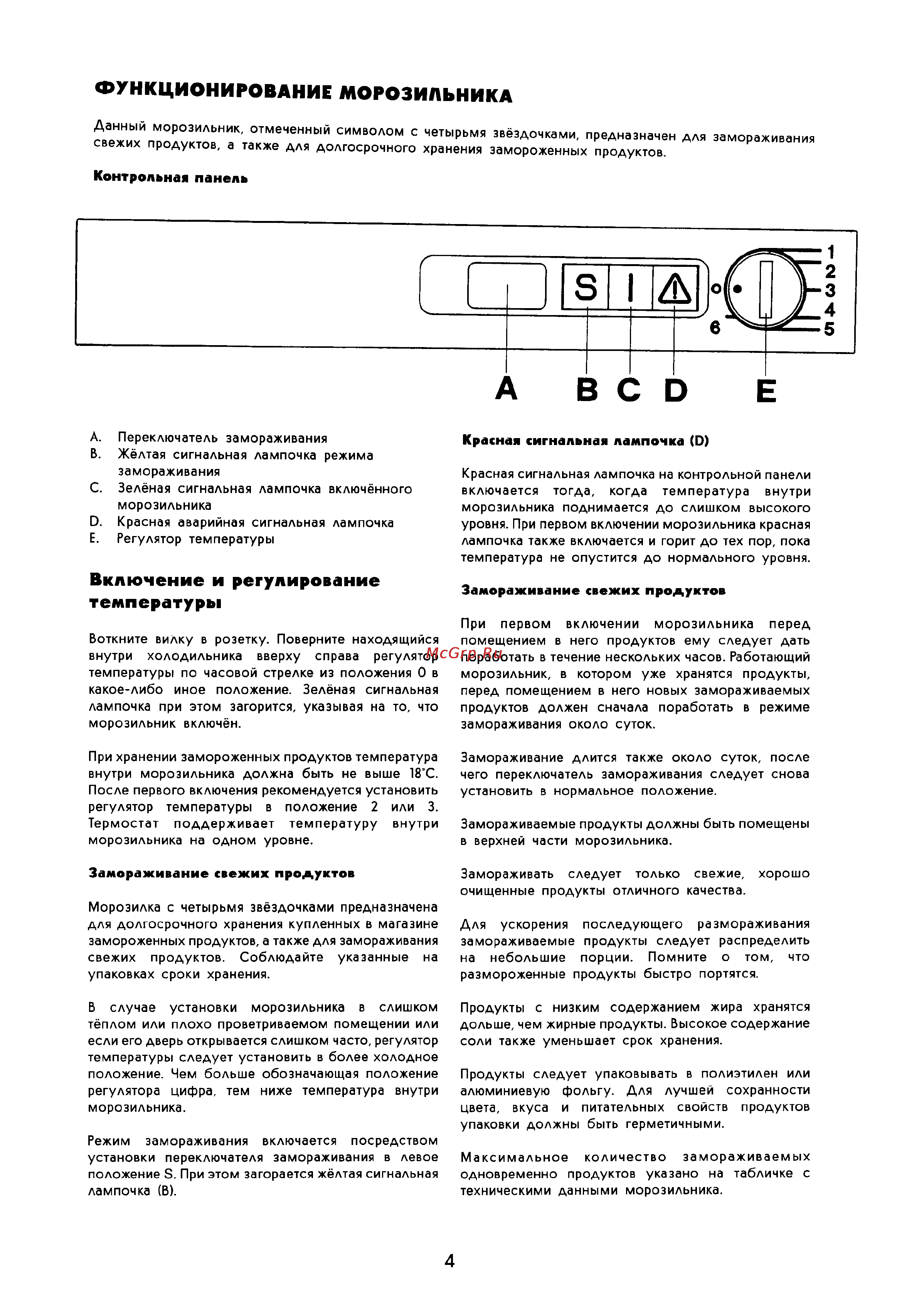 Zanussi ZVF 130 [4/7] Контрольная панель