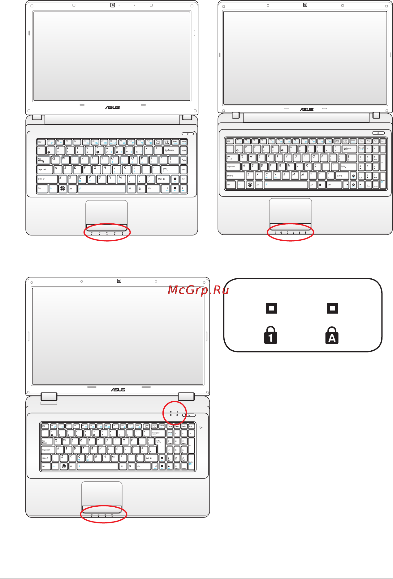 Asus A52J i3-380M [46/108] Индикаторы