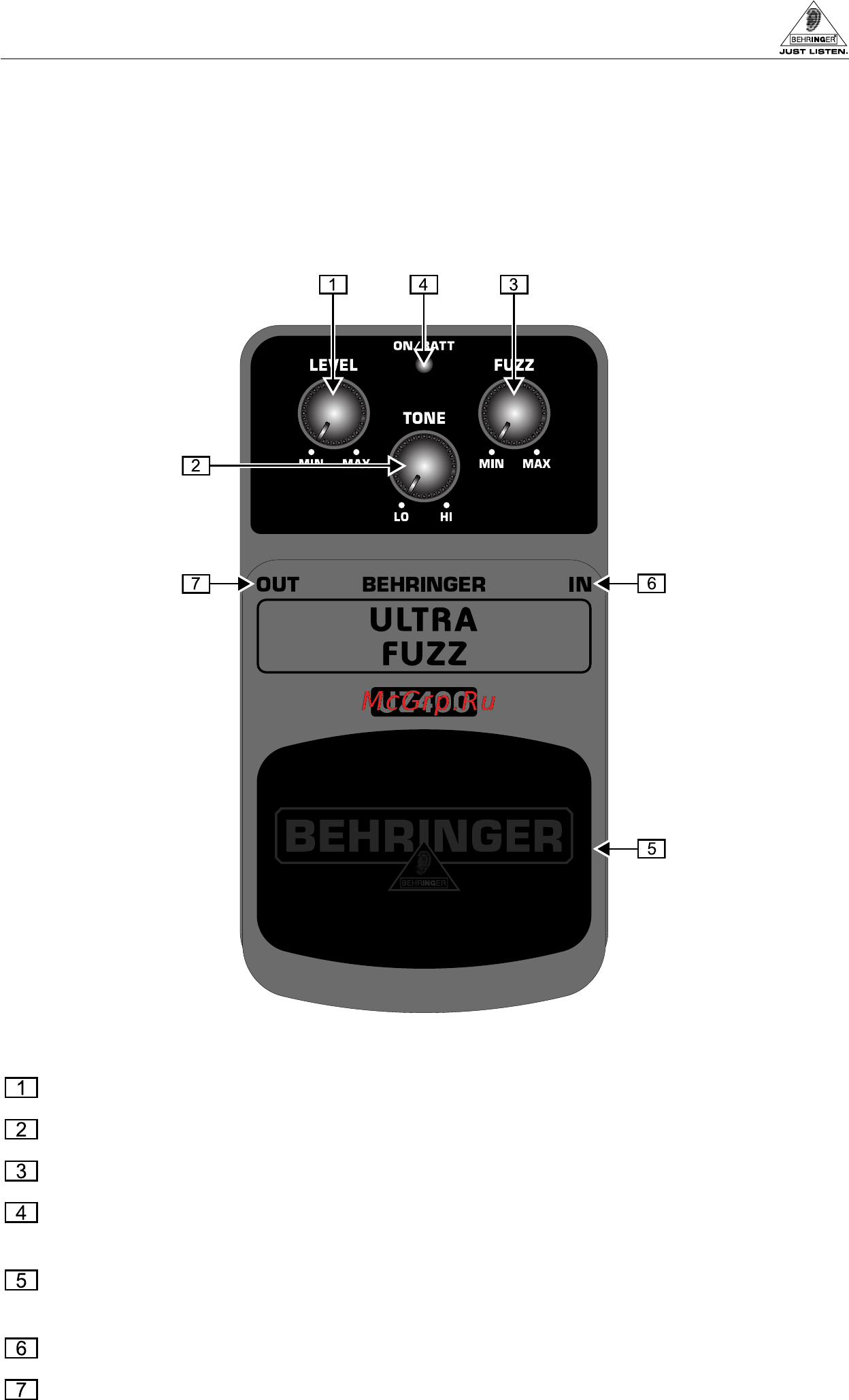 Behringer UZ 400 ULTRA FUZZ Инструкция по эксплуатации онлайн