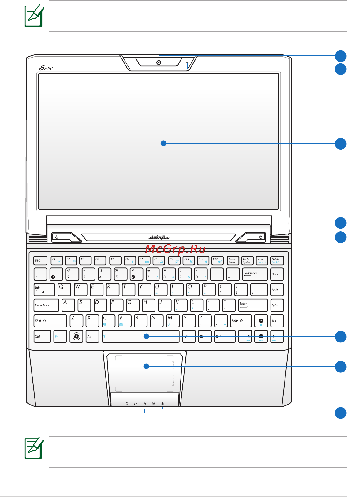 Asus EeePC VX6 White [10/62] Верхняя сторона