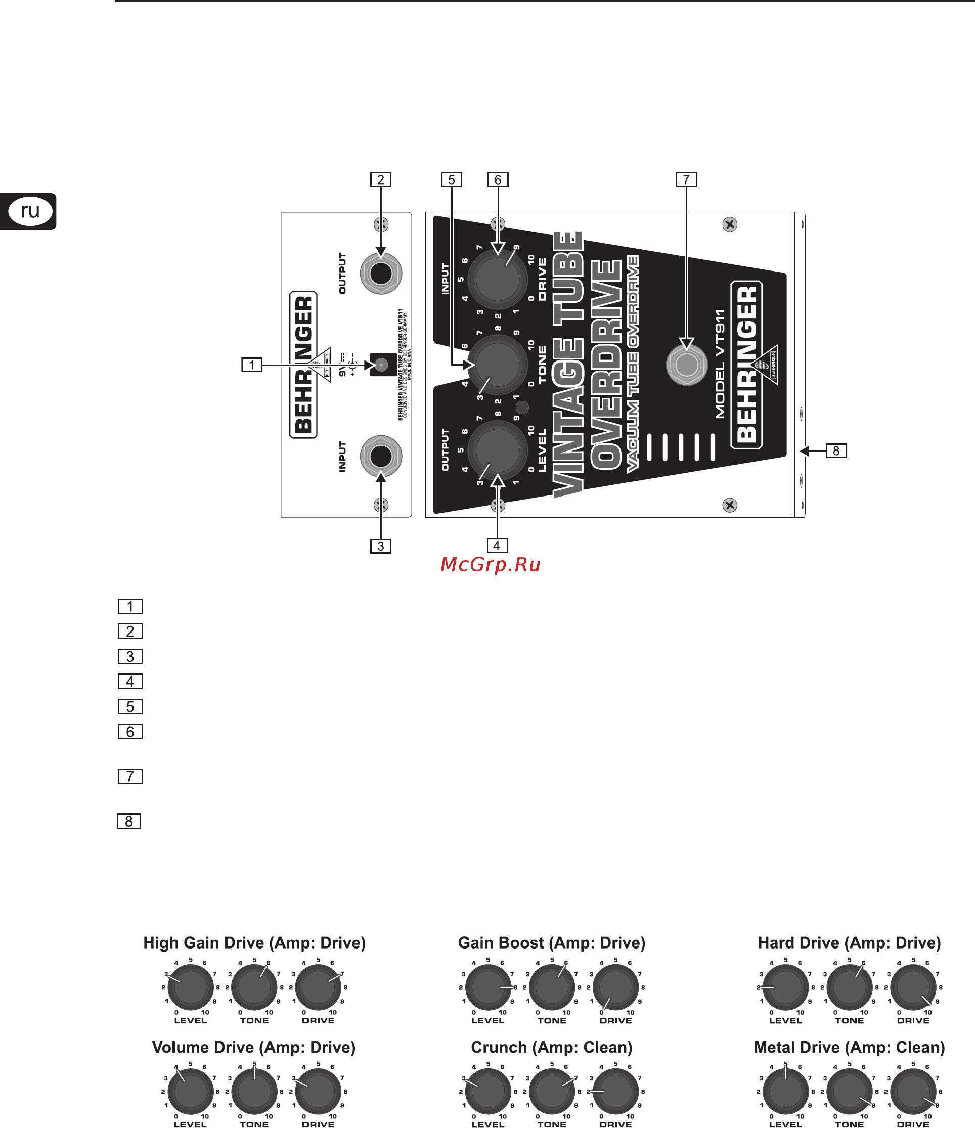 Behringer VT 911 TUBE OVERDRIVE [2/3] Vintage tube overdrive vt911