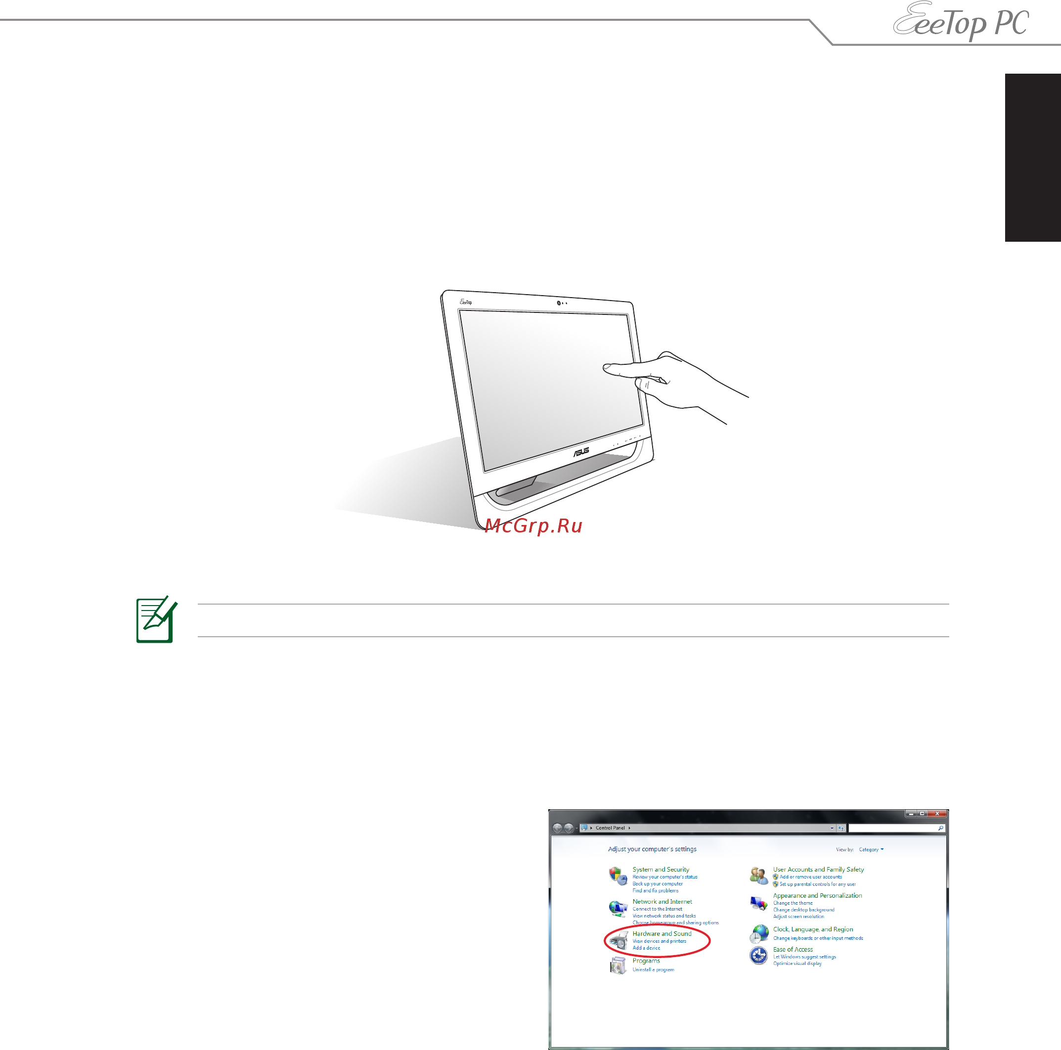 Asus ET2010AG-B004H [19/38] Использование сенсорного экрана