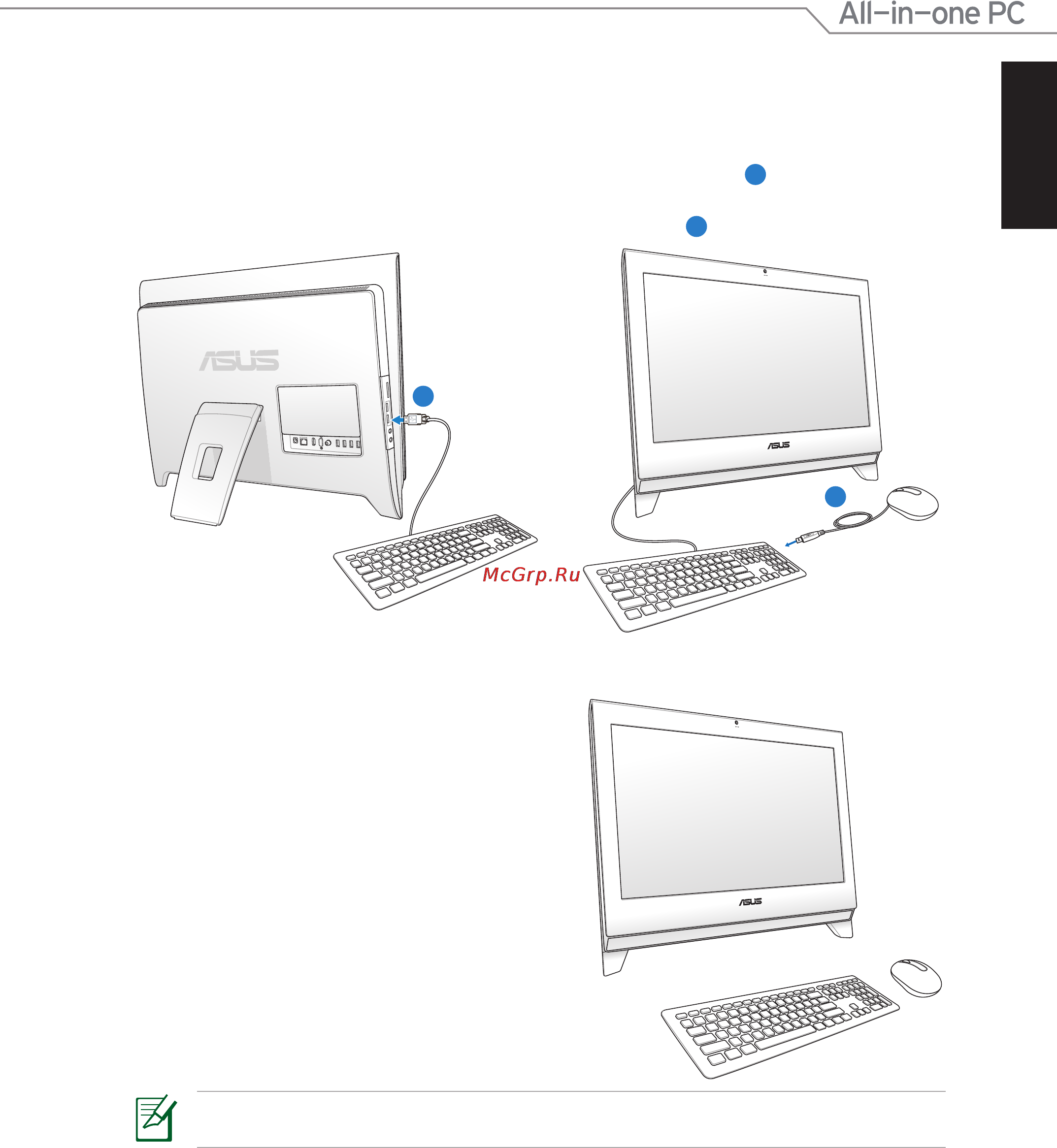 Asus ET2400INT-B088E [27/42] Подключение проводной клавиатуры и мыши