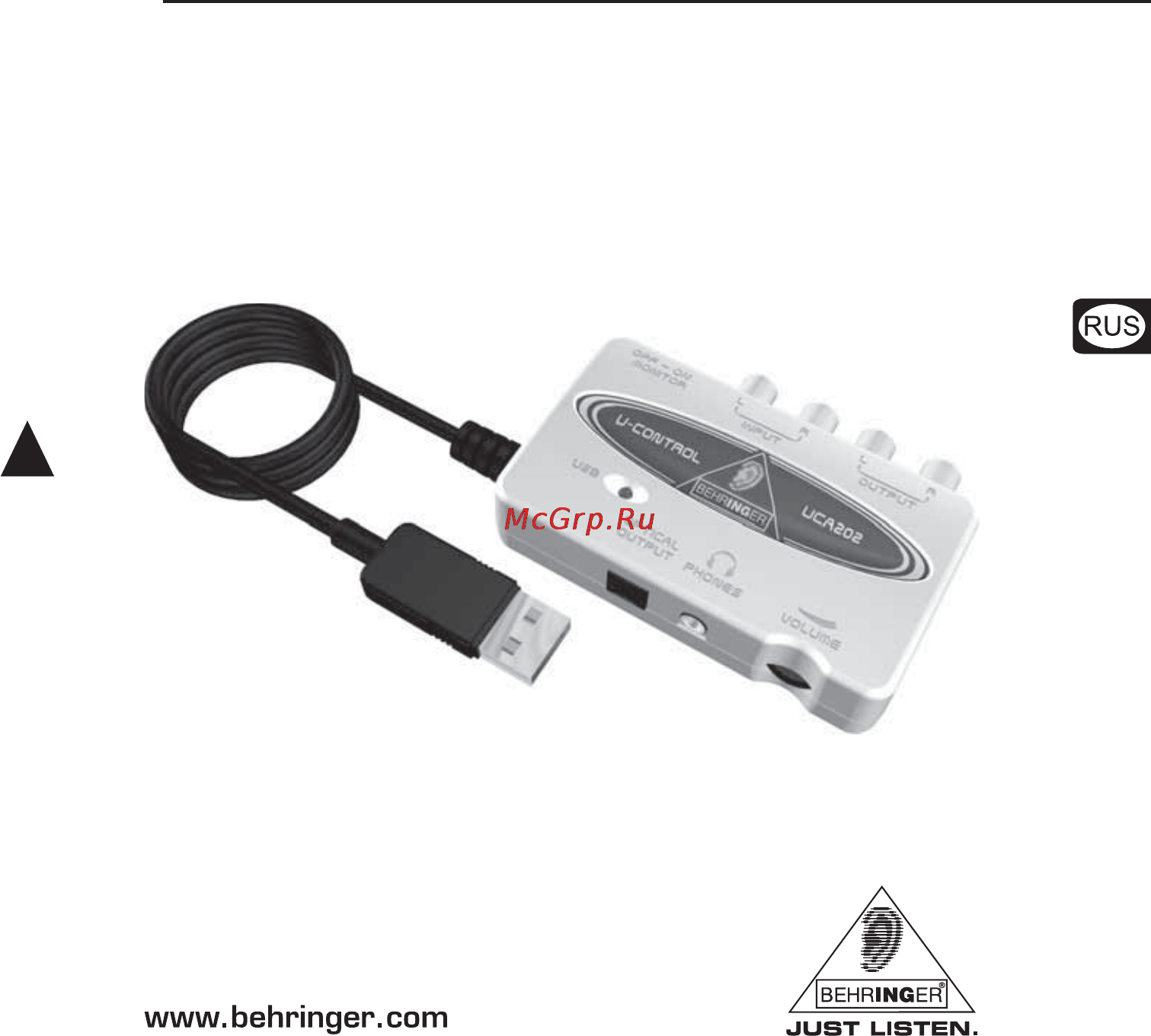 Behringer UCA 202 U-CONTROL Инструкция по эксплуатации онлайн