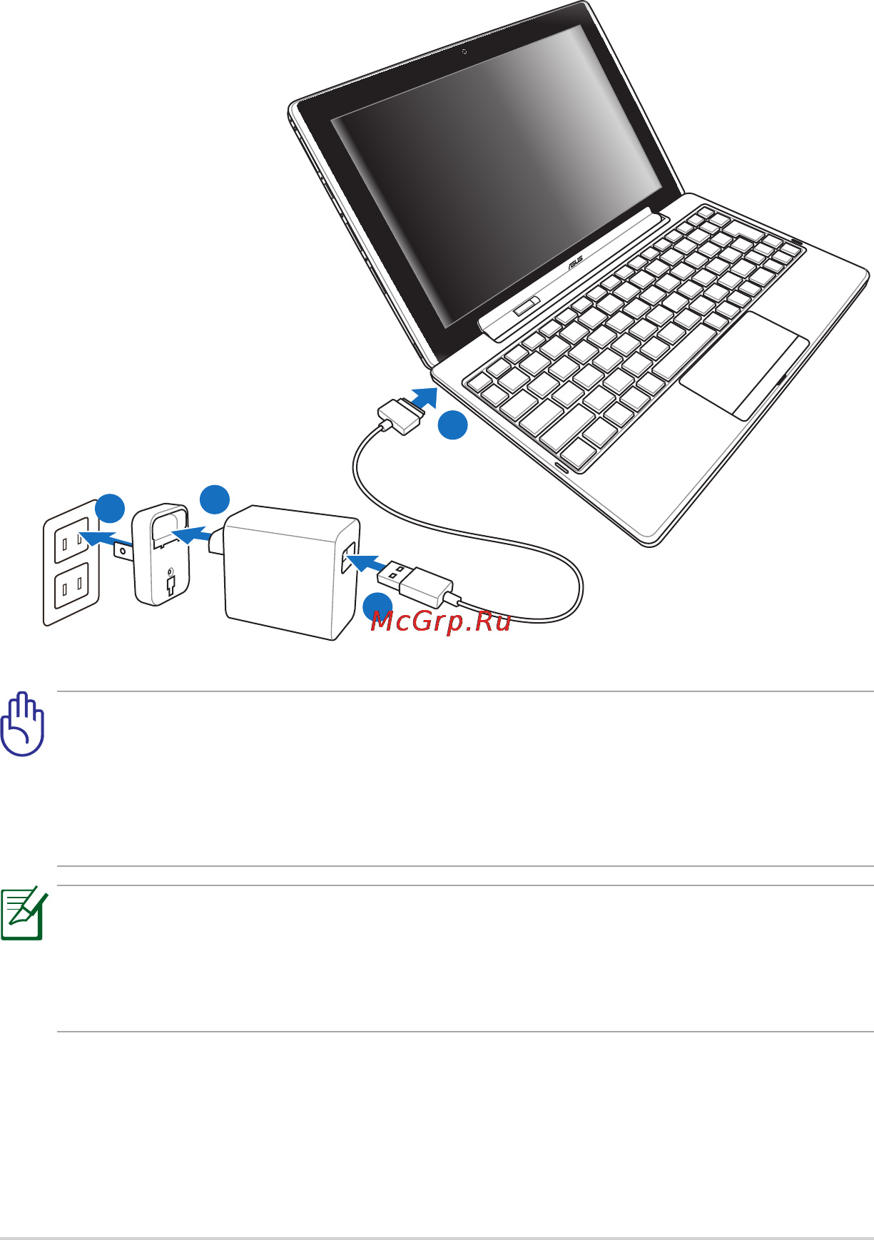 Asus EEE PAD TRANSFORMER TF101G [15/56] Зарядка eee pad подключенного к док станции