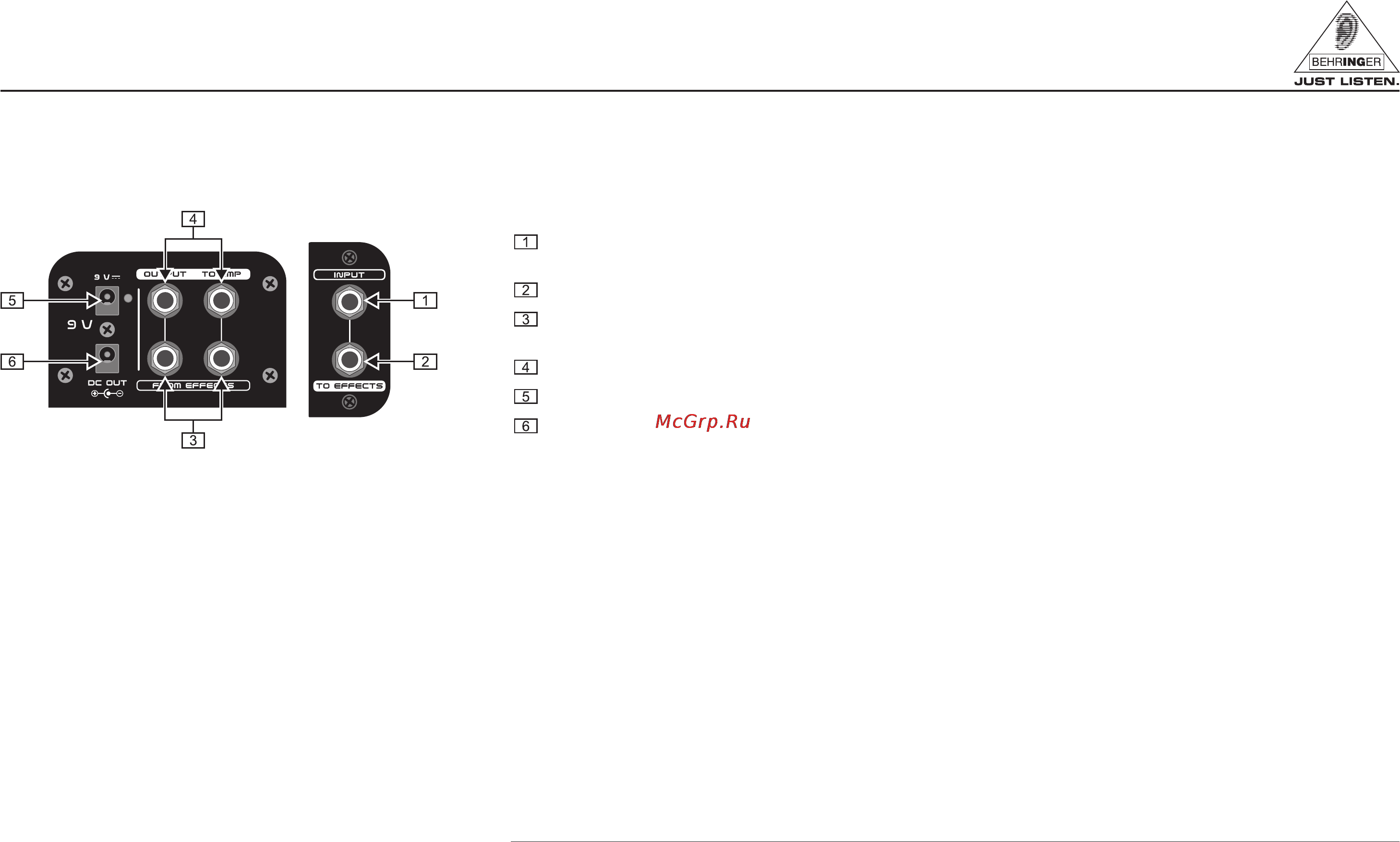 Behringer PB600 PEDAL BOARD Инструкция по эксплуатации онлайн